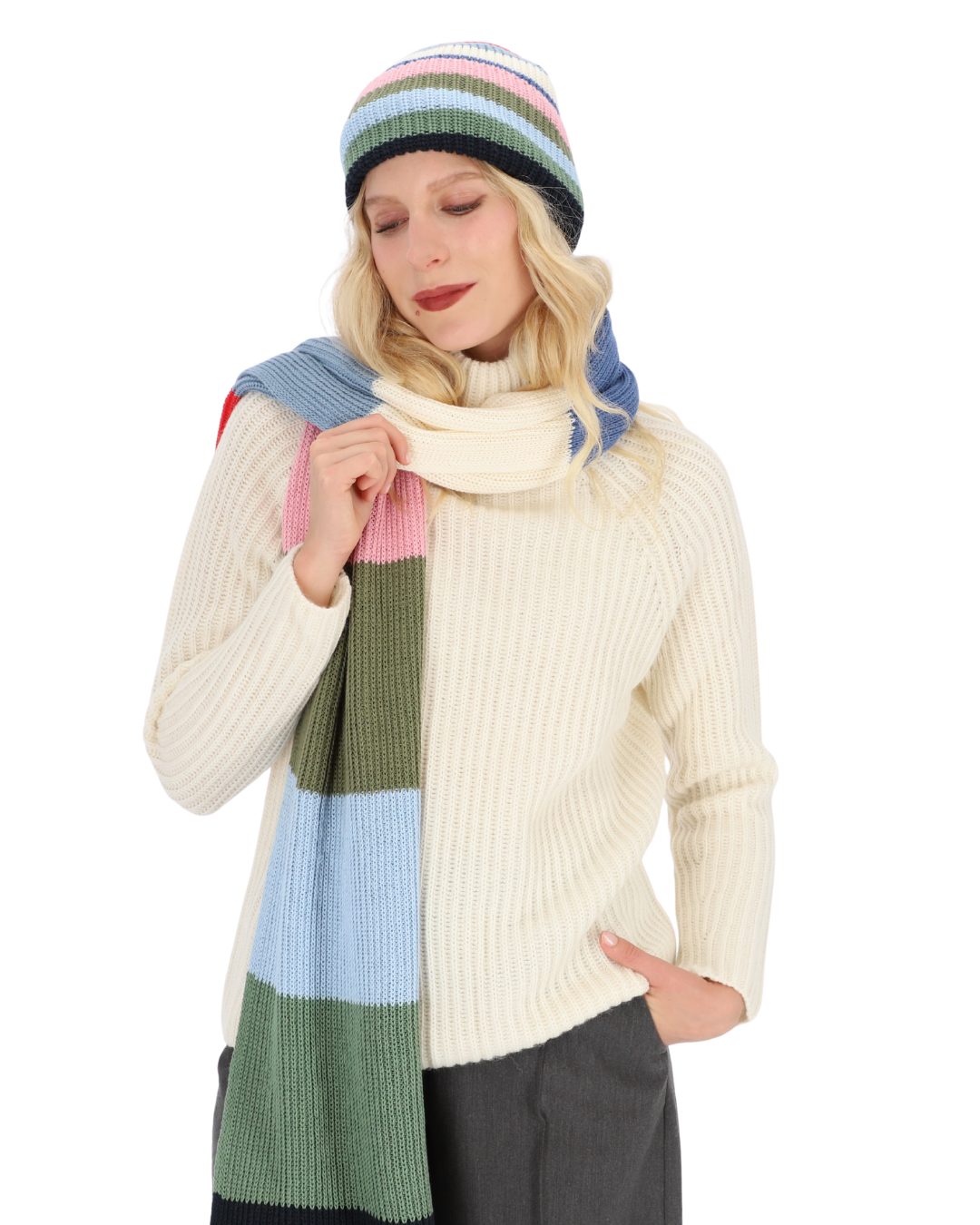 halsüberkopf Accessoires Strickschal Blockstreifen, aus Bio-Baumwolle