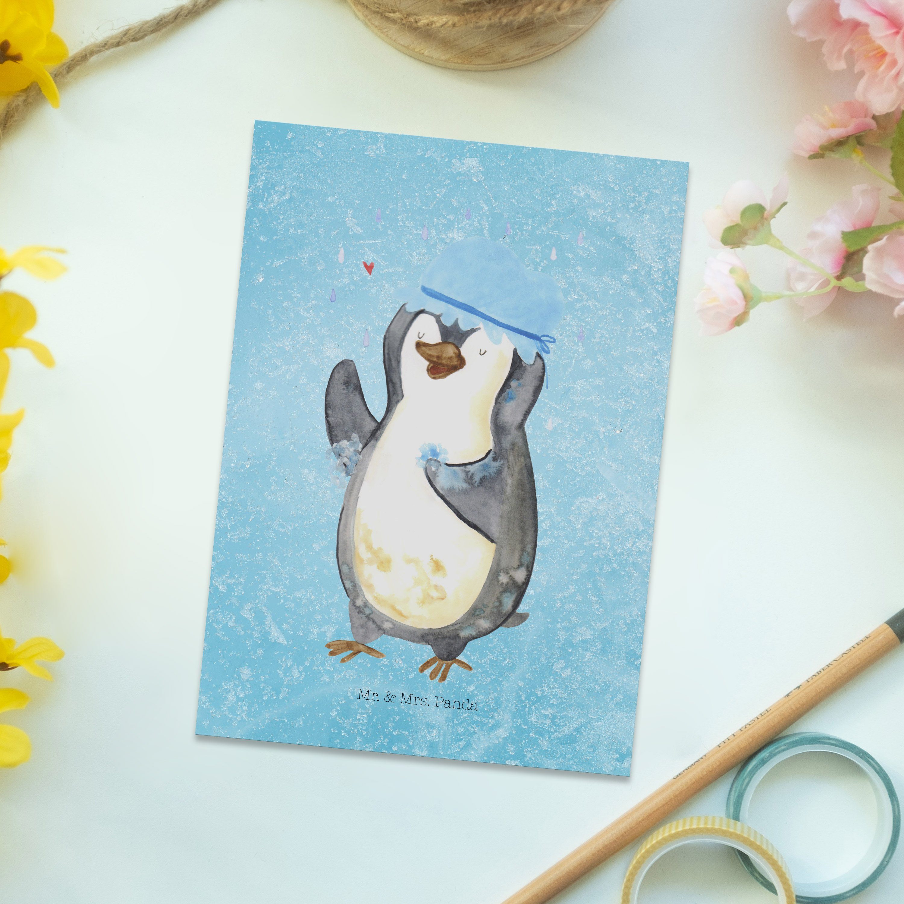 - Pinguin Postkarte & Eisblau Panda Einladung - Mrs. Geschenk, singen, Mr. duscht Duschkonzert,
