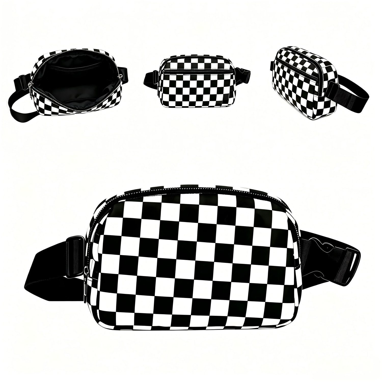 ibettertec Umhängetasche Gürteltasche Lifestyle Belt Bag, Herren Damen Schultertasche (aus robustem Polyester, mit 1.5 Liter Volumen, sportlicher Stil), Wasserdichte Sling Bag mit verstellbarem Gürtel