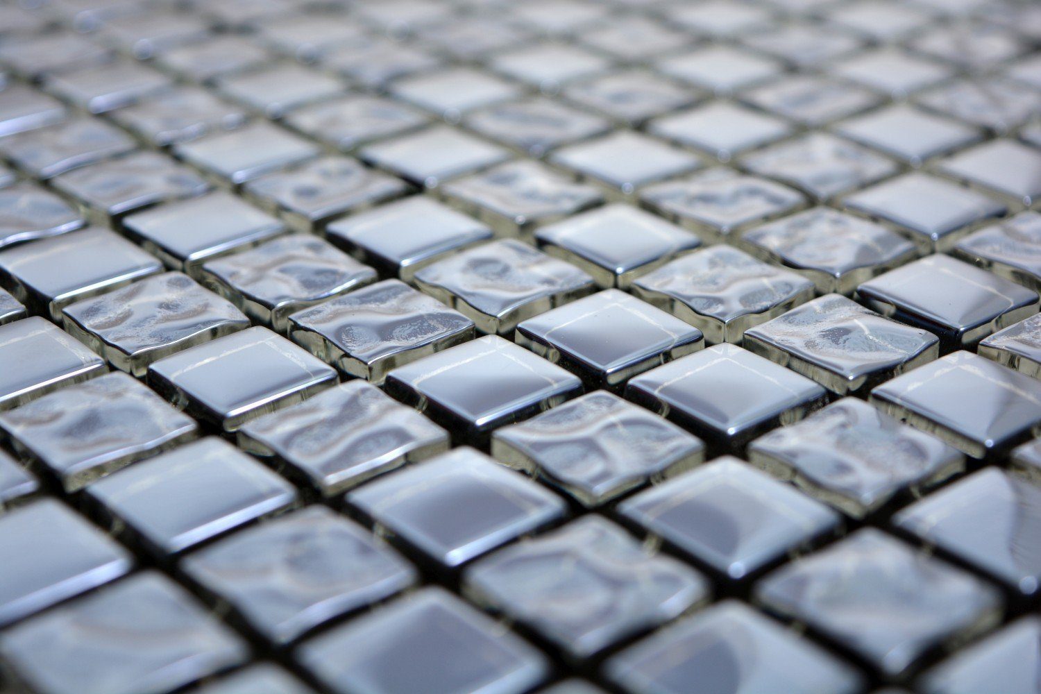 Mosaikfliesen Crystal Matten platin Mosani glänzend / 10 Glasmosaik Mosaikfliesen