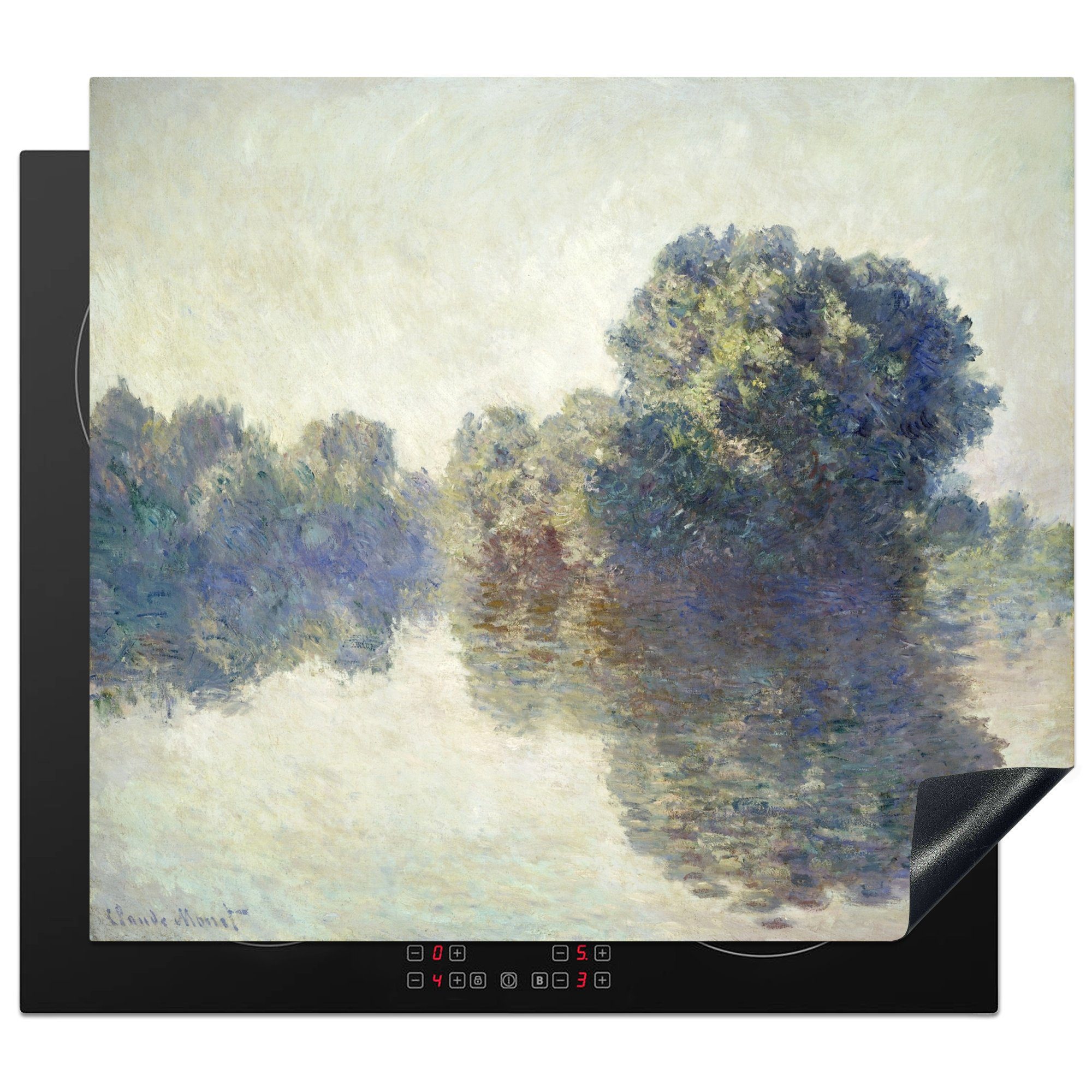 MuchoWow bei (1 Claude Die die - Giverny für Ceranfeldabdeckung Monet, Herdblende-/Abdeckplatte tlg), Vinyl, Induktionsmatte cm, küche, Gemälde von Seine 59x52