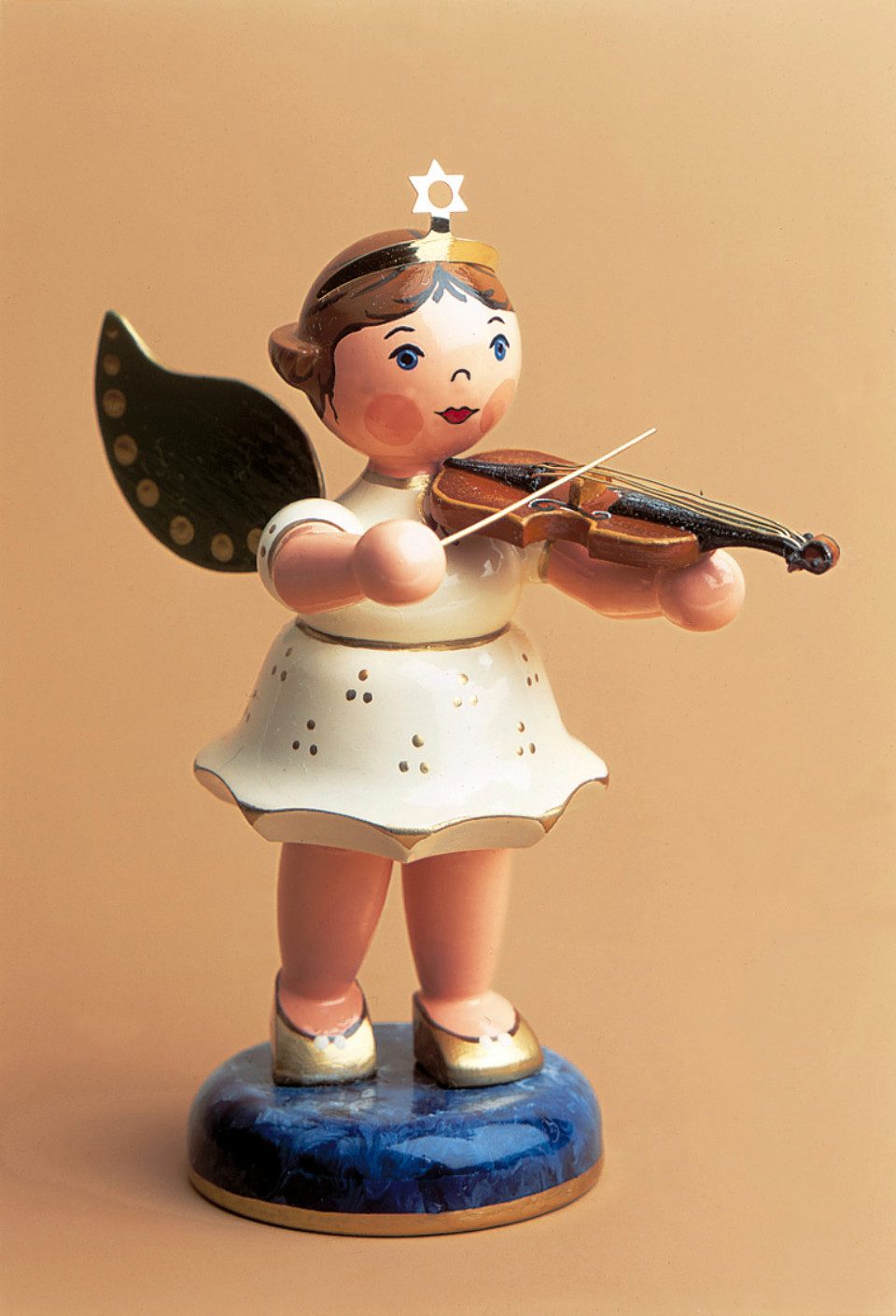 Hubrig Volkskunst Zschorlau Erzgebirge Engelfigur Hubrig Engel - Geige