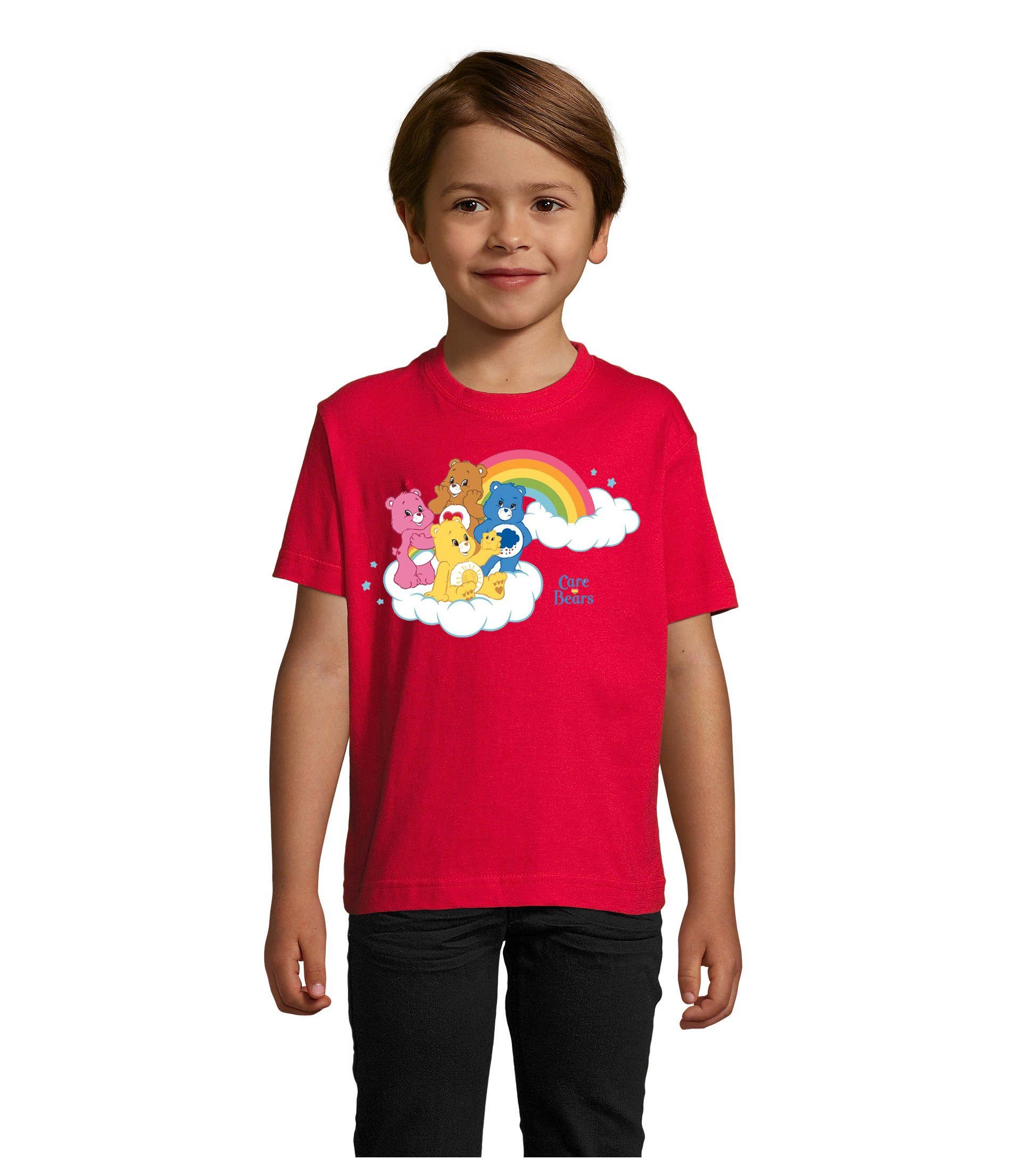 Blondie & Brownie T-Shirt Kinder Glücksbärchis Care Bears Hab-Dich-lieb Bärchis Wolkenland Rot