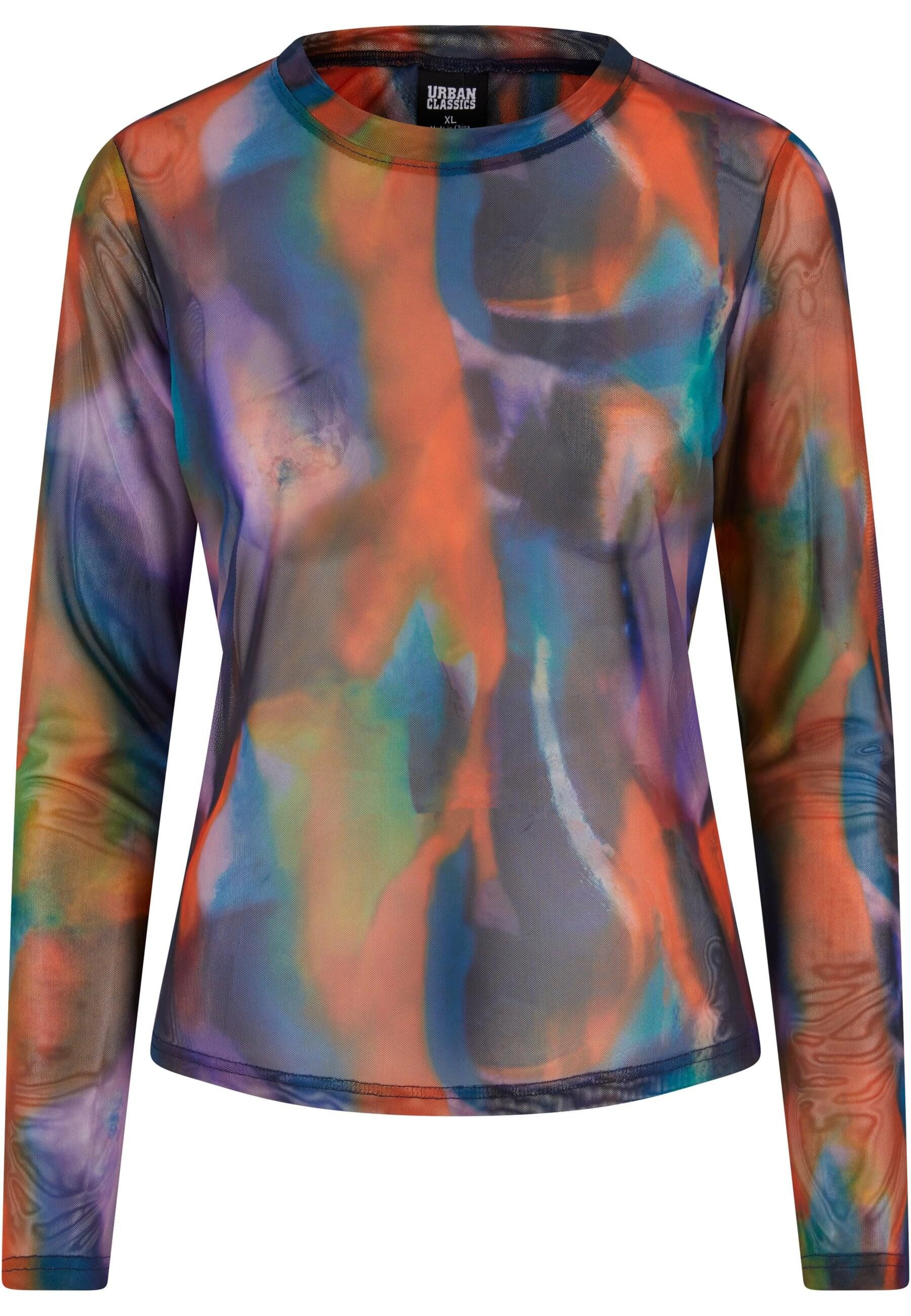 Shirtkleid Urban Classics Damen Ladies AOP Mesh Longsleeve