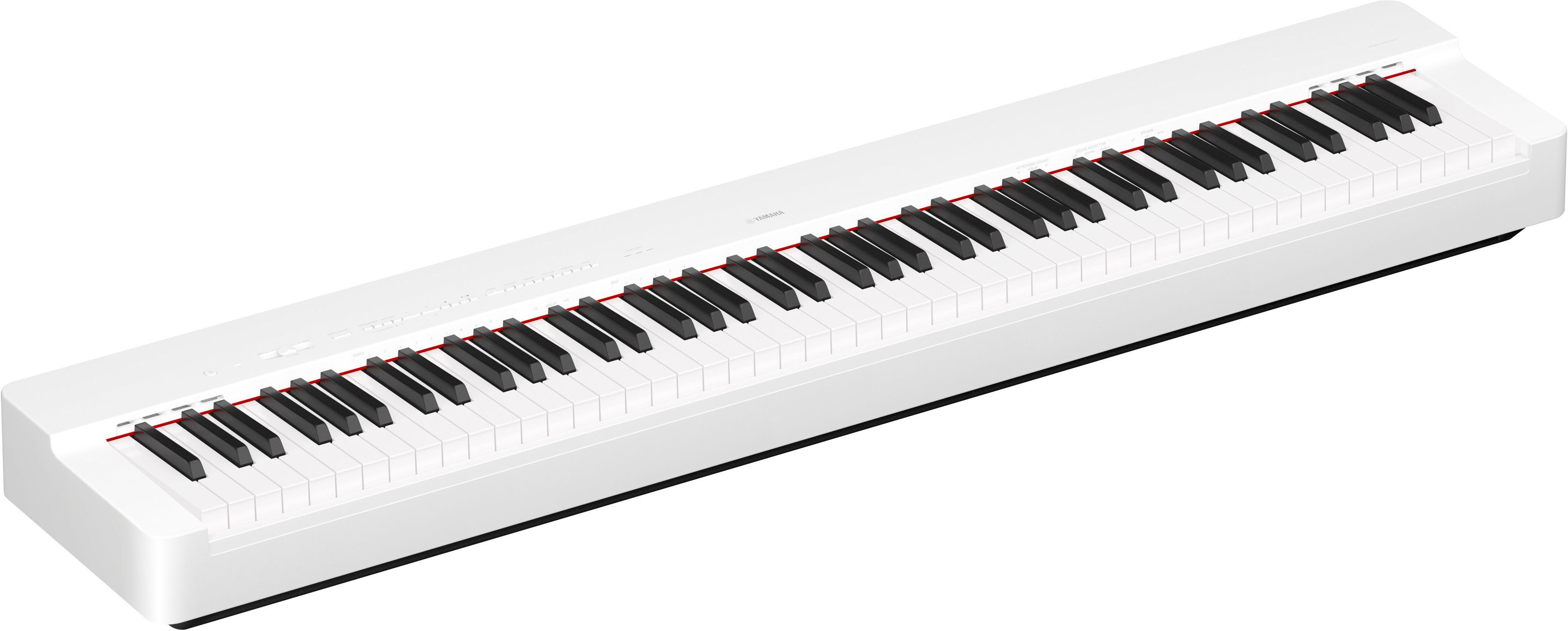 Yamaha Digitalpiano P-225WH, weiß, inkl. Notenablage, Fußschalter und Netzadapter