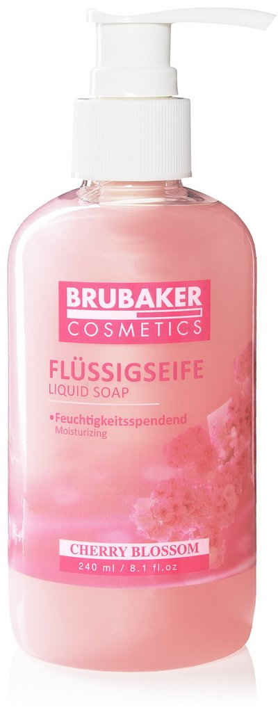 BRUBAKER Handseife Flüssigseife mit Kirschblüten Duft, 1-tlg., feuchtigkeitsspendend, Seife flüssig im praktischen Spender