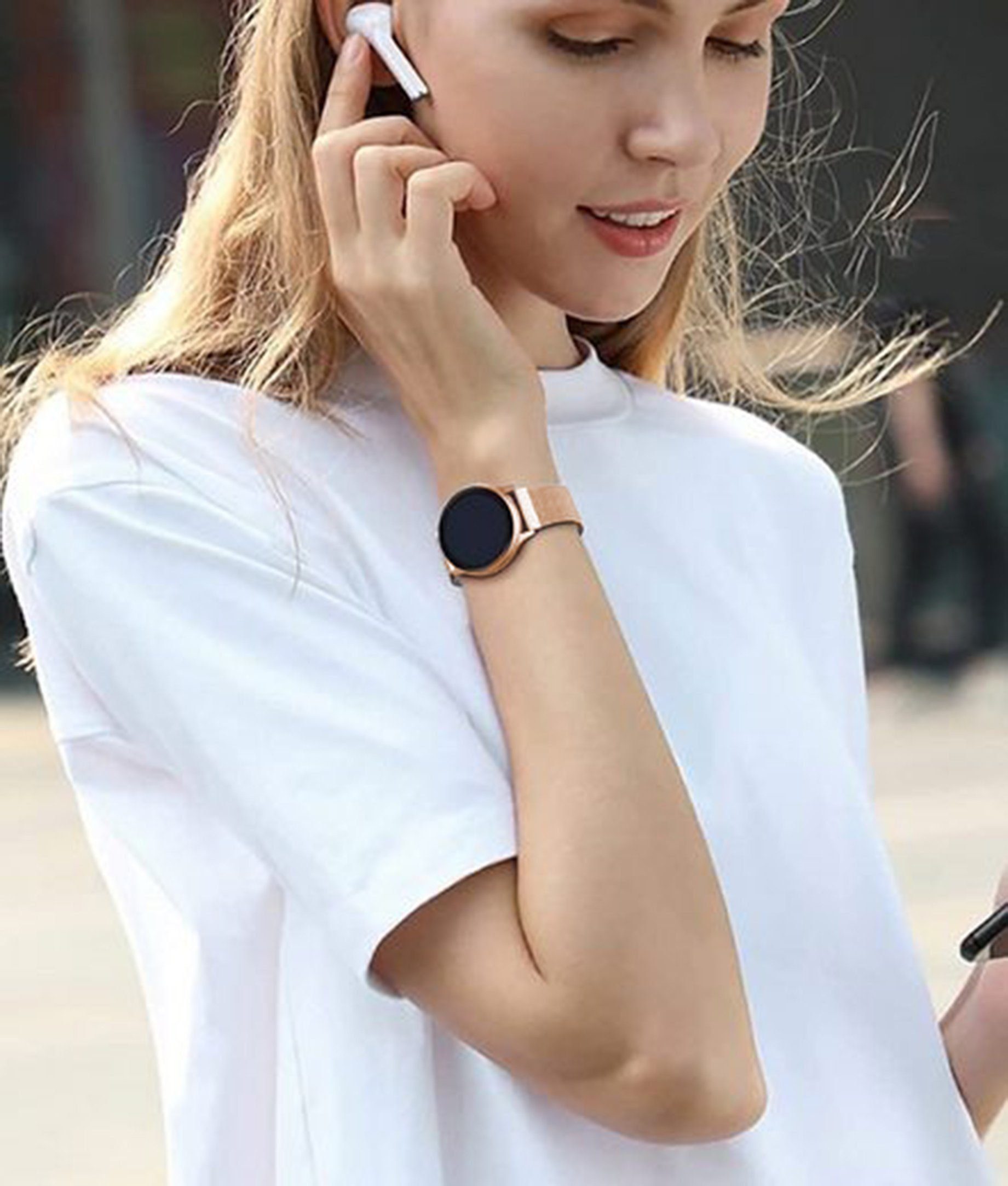 KINSI Smartwatch-Armband Uhrenarmbänder, Metall-Riemen, für Fitbit Versa / 2 /Lite/ Versa SE, Magnetverschluss,Unisex,geeignet für Business-/Sport-/Outdoor-Kleidung