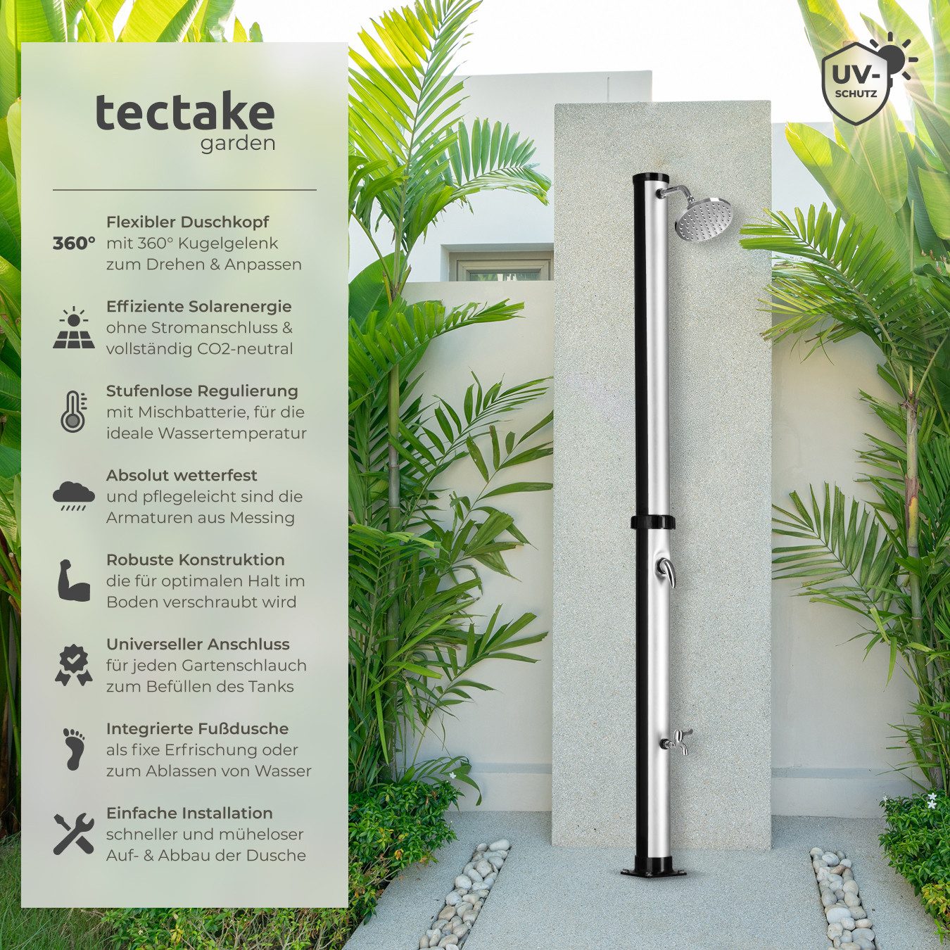 tectake Gartendusche Solardusche (1 St), 20 Liter günstig online kaufen
