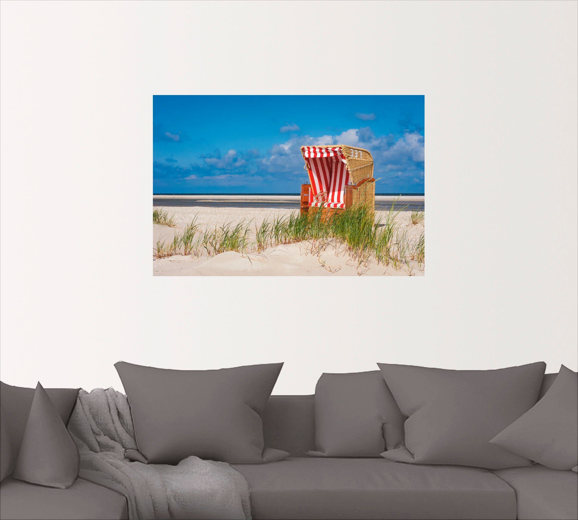 Wandaufkleber Strand in Artland Leinwandbild, (1 St), Alubild, oder Wandbild Größen Poster 337, Strandkorb als versch.