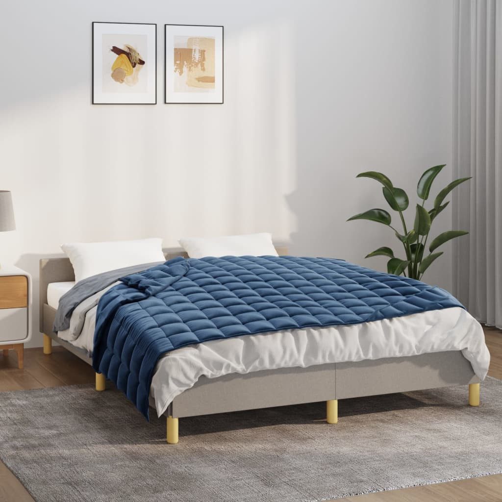 Einziehdecke Gewichtsdecke Blau 150x200 cm 7 kg Stoff Bettdecke