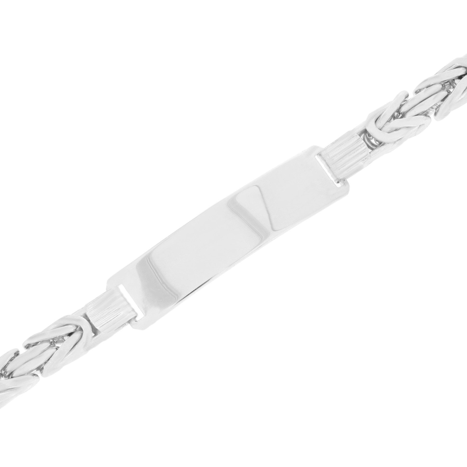 Stella-Jewellery ID Armband 925 Silber RHD ID Armband Königskette 6,0mm massiv (inkl. Etui), ID Armband für Herren