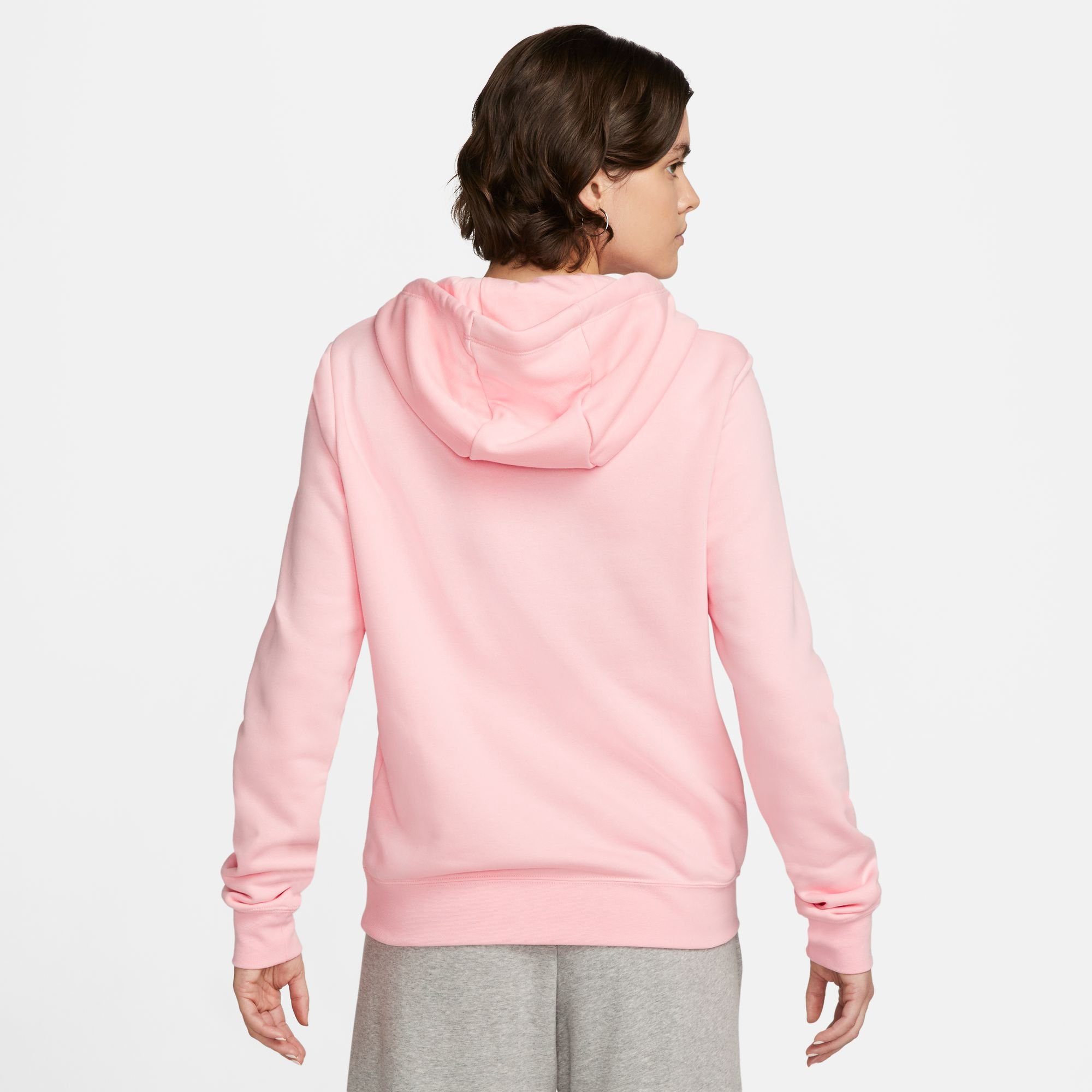 Hoodie Sportswear Kapuzensweatshirt Women's MED Club Funnel SOFT Fleece PINK/WHITE Nike