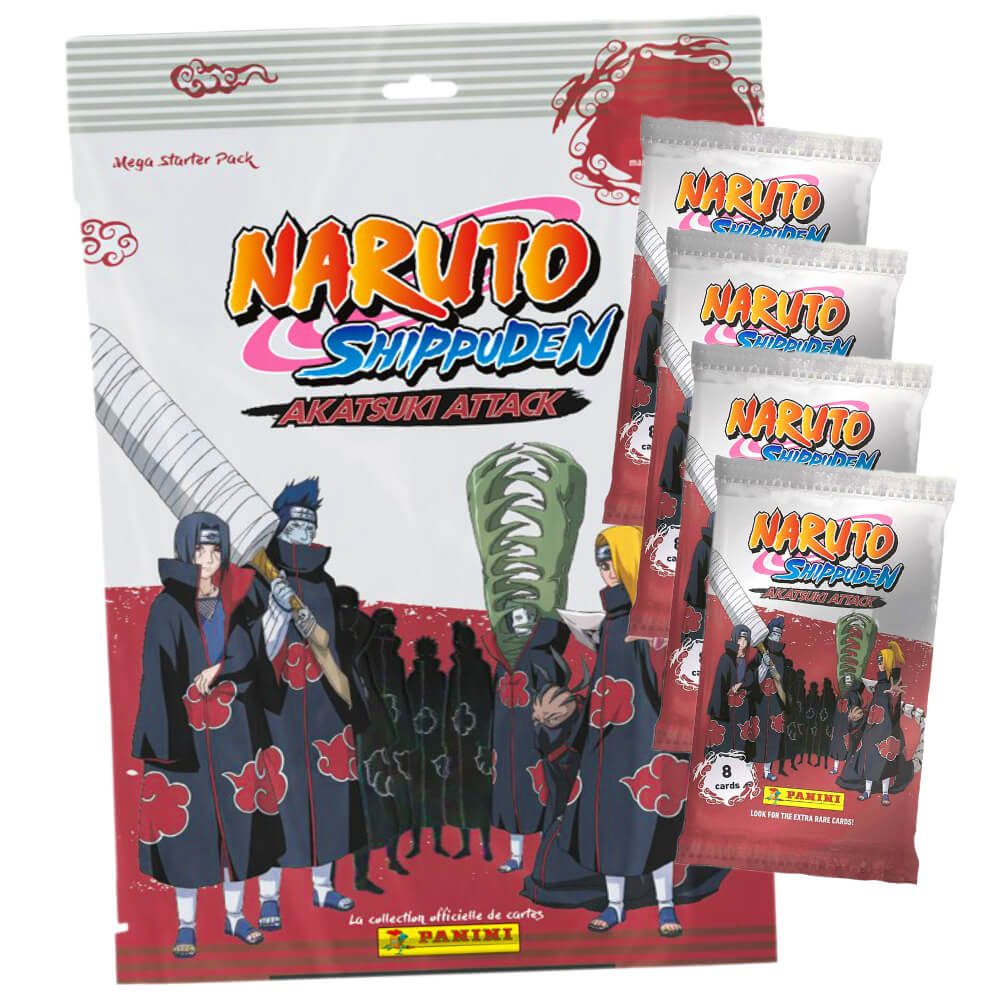 Panini Sammelkarte Naruto Shippuden Karten - Akatsuki Attack Trading Cards (2024), Naruto Shippuden Karten - Sammelkarten - 1 Starter + 4 Booster