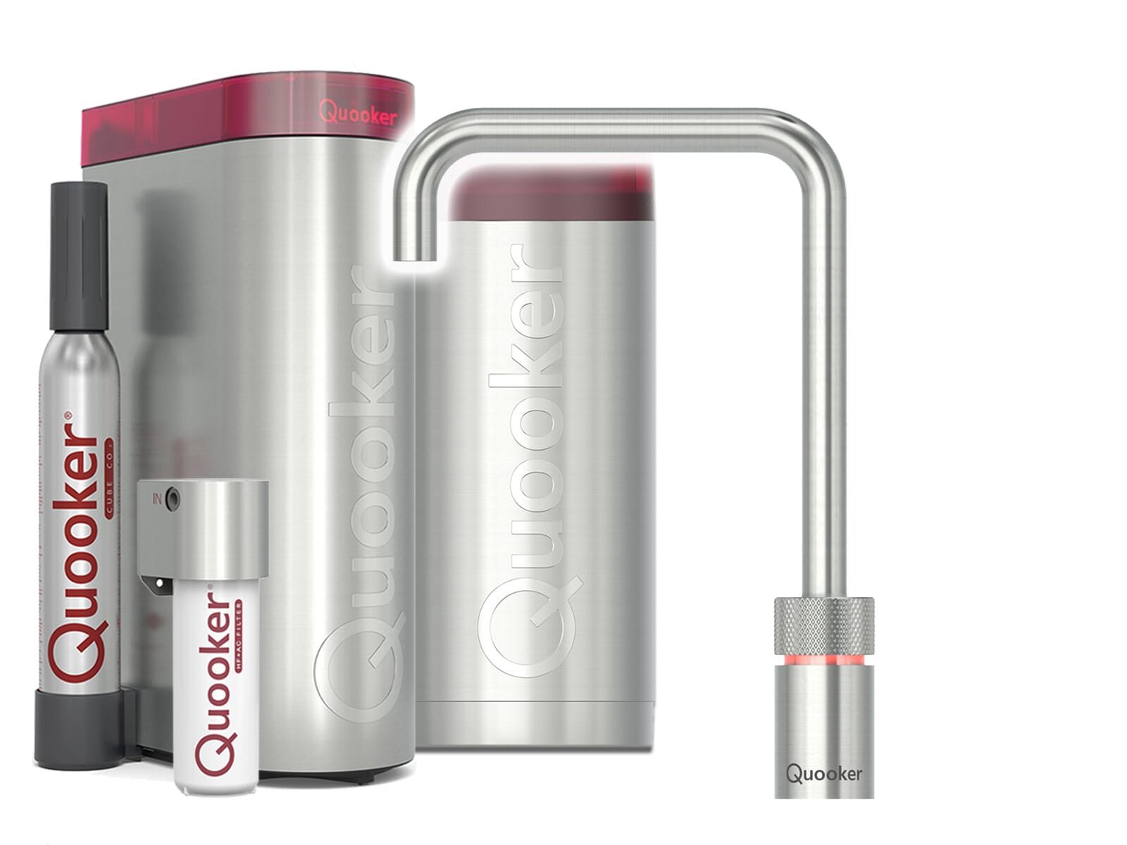 QUOOKER Küchenarmatur (1-St) NSSSSTCOMBICUBECO2, höhenverstellbar