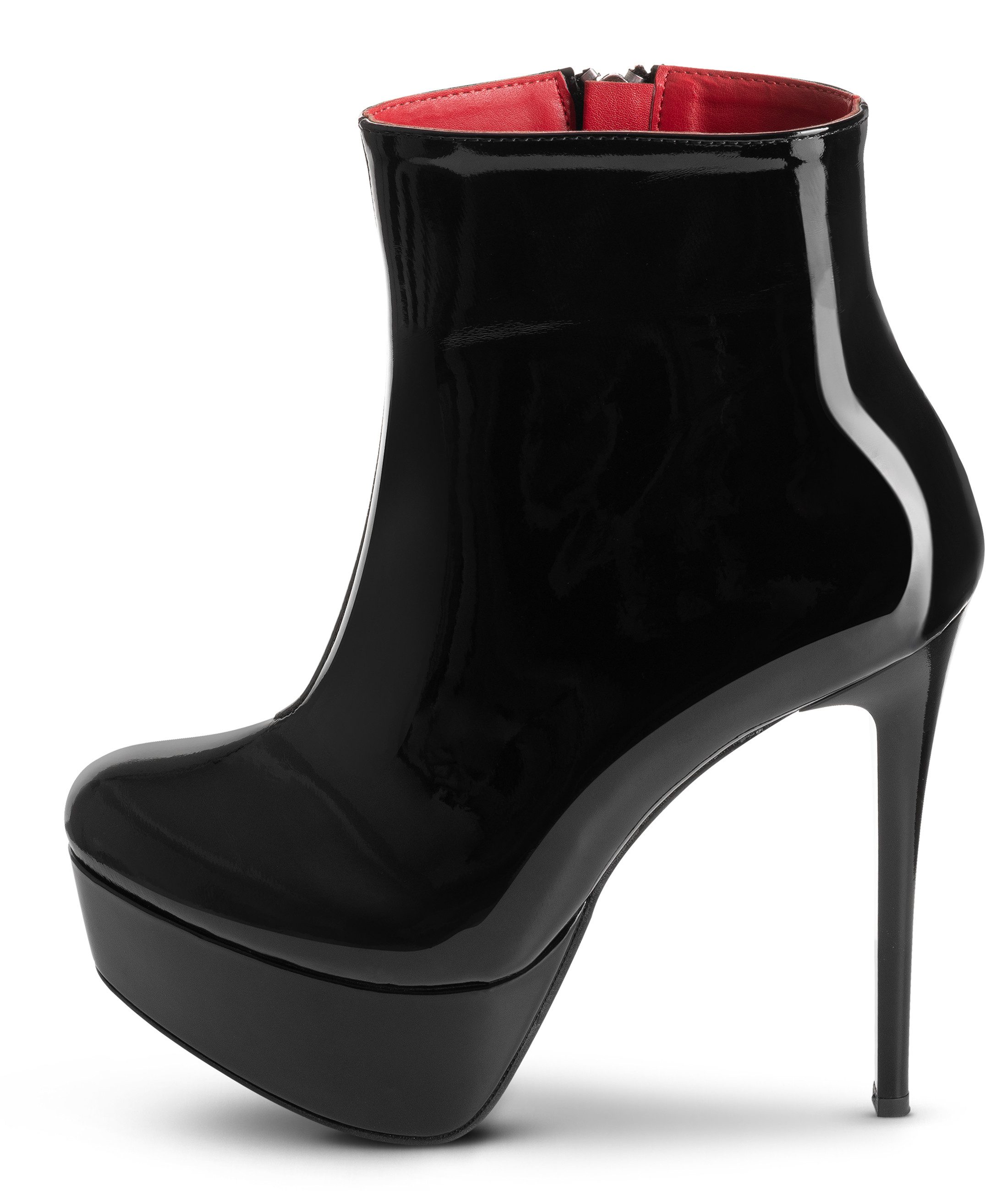 Michael Soul Valeria schwarz lack Plateaustiefelette Bequeme Stylische Abendschuhe
