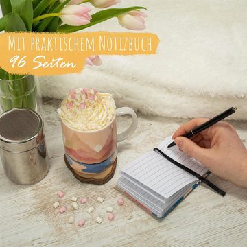 ILP Becher Geschenkset Notizheft & Becher, Geschenktasse in Geschenkverpackung - Geburtstagsgeschenk für Frauen