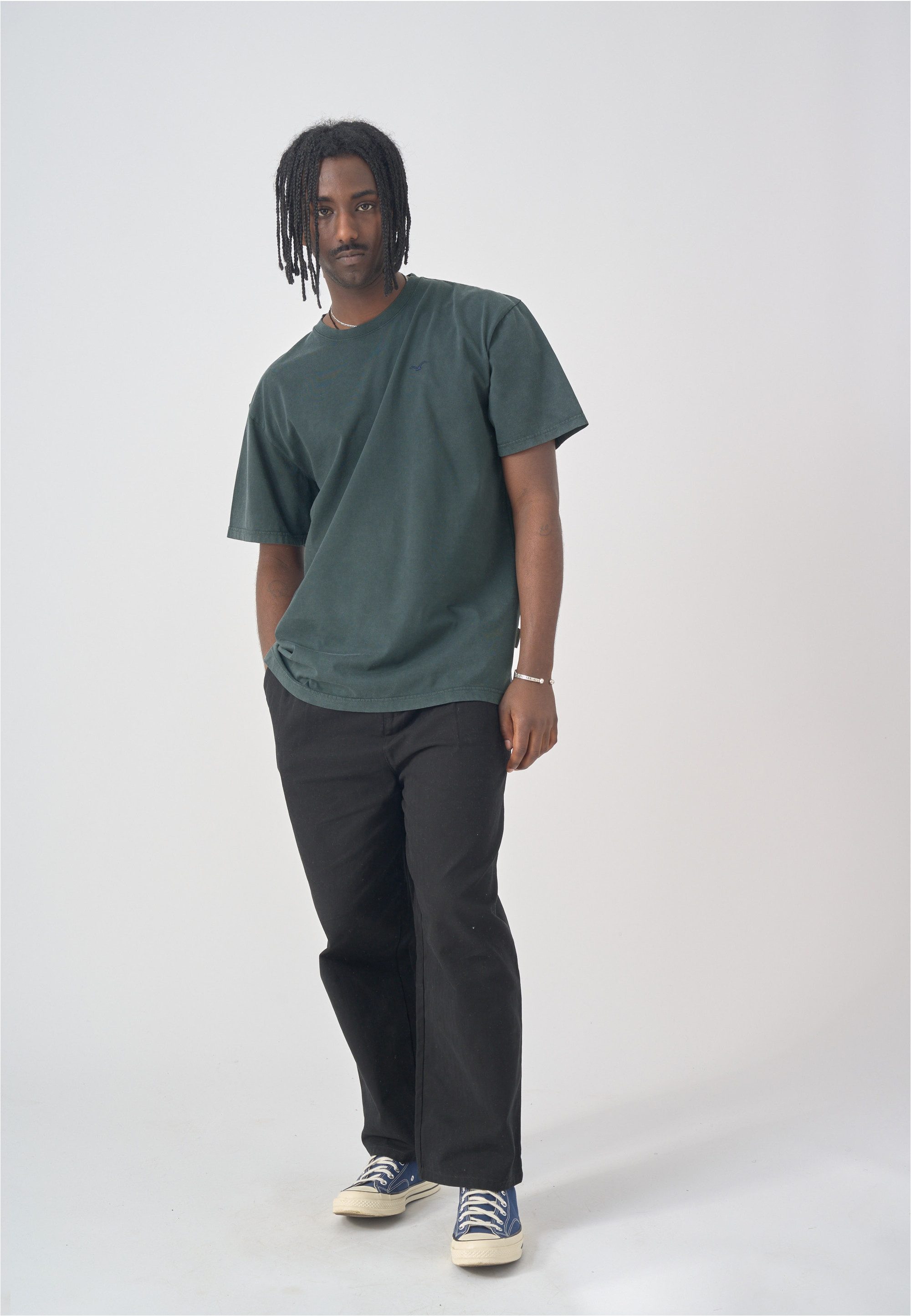 Cleptomanicx T-Shirt Boxy Tee Ligull Washed mit lockerem Schnitt