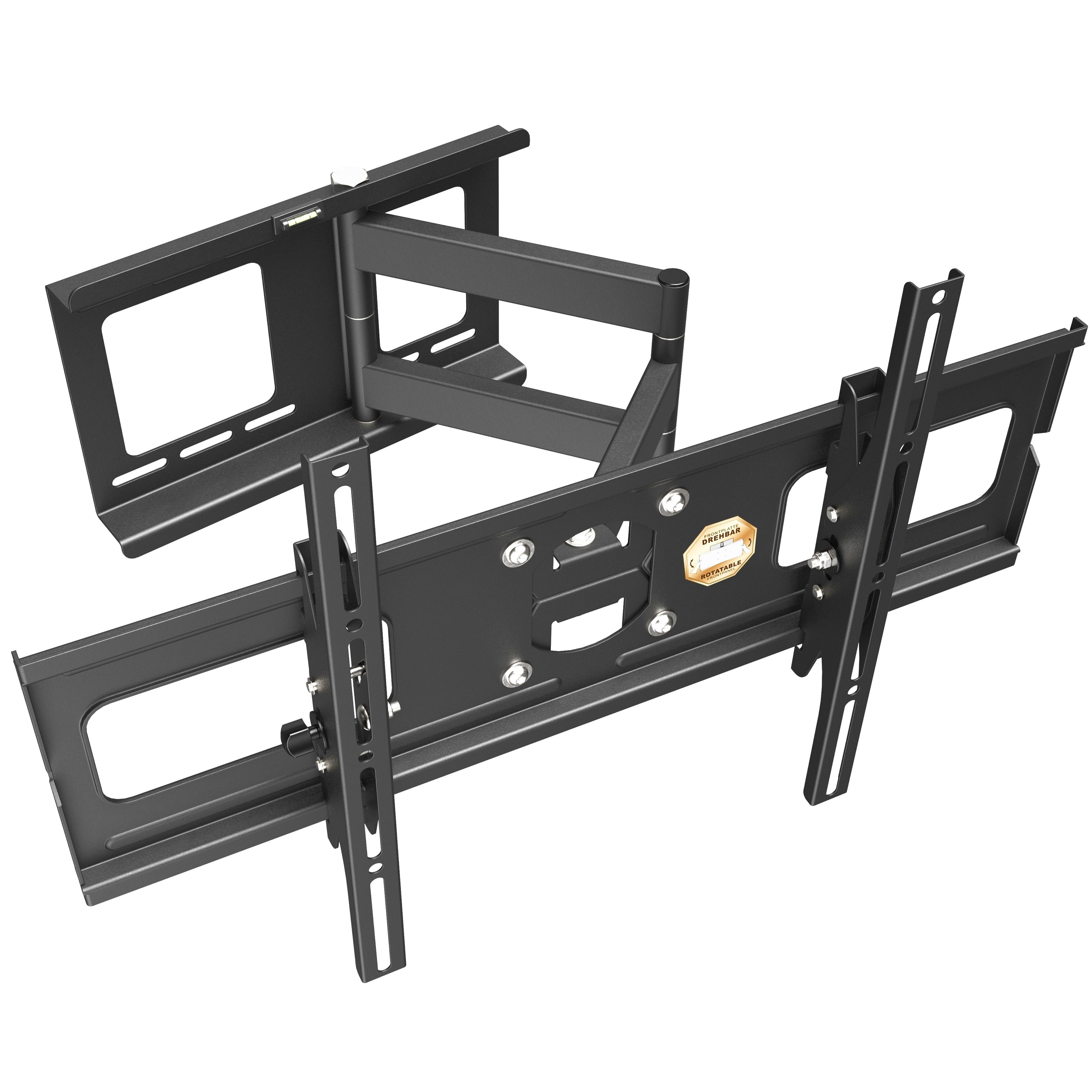 RICOO TV-Wandhalterung TV Wandhalter 32"- 70" max 95 Kg Belastungsgewicht neigbar R05, (bis 70 Zoll, VESA 200x200 bis 600x400, 1-tlg., neigbar drehbar 81 - 177cm Diagonale stabil, bis 180° schwenkbar bis 30° neigbar 115mm - 555mm ausziehbar)
