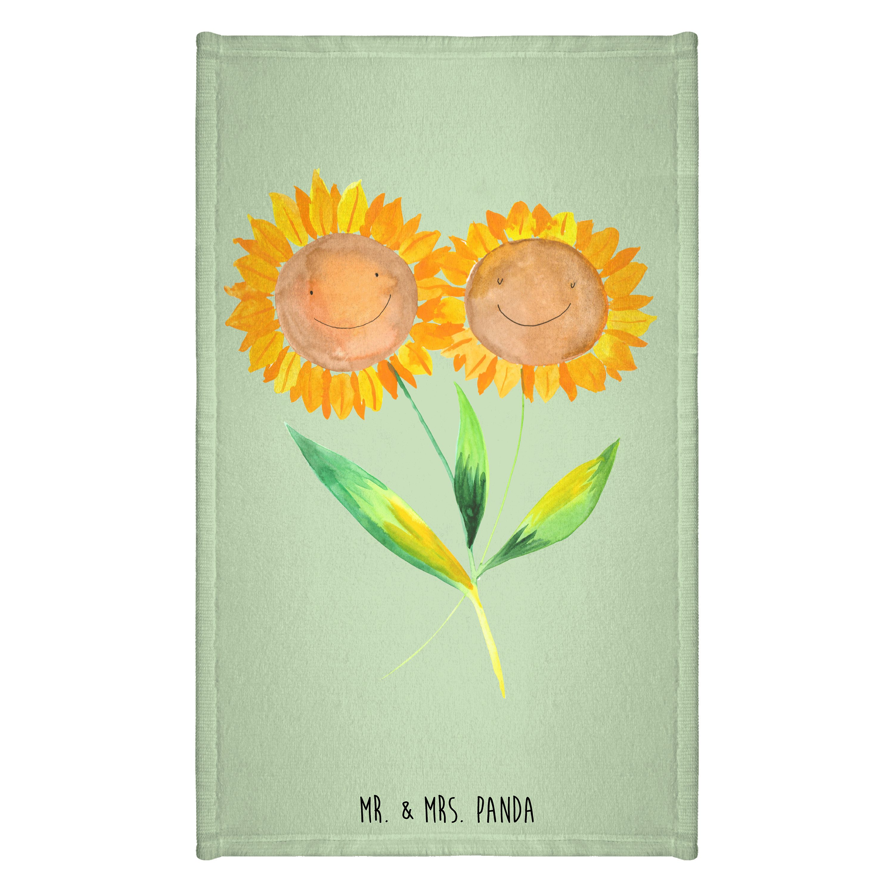Mr. & Mrs. Panda Handtuch Blume Sonnenblume, Handtuch, Blattgrün, Gästehandtuch Bunt, Garten, S, Kunstfaser (Packung), Gäste-Tuch gästehandtuch klein frottierhandtuch