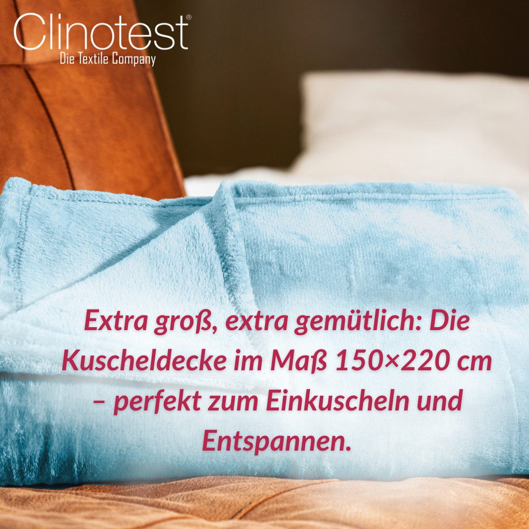 Wohndecke Kuscheldecke aus 100% Polyester, 150x220 cm, Clinotest, Kochfest ohne Einlaufen oder Fusseln, auch als Sofadecke & Tagesdecke – Bild 3 von 5