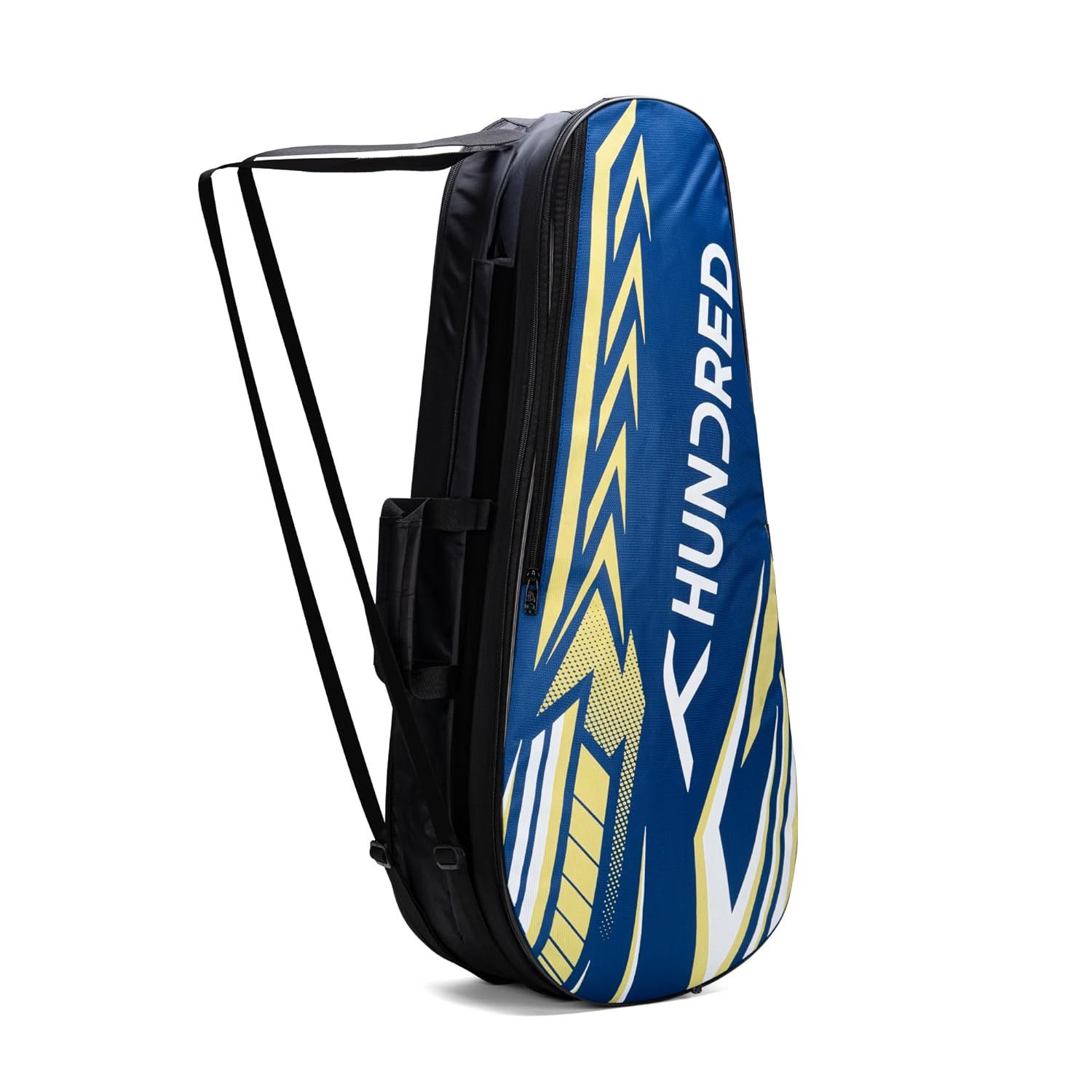 hundred Sporttasche Urban Pod Sporttasche Badminton Groß Schwarz Blau Polyester (Badminton-Taschenset, 3 Fächer, Außentasche, Schuhfach), Schuhfach, Doppelreißverschluss, ergonomischer Sling
