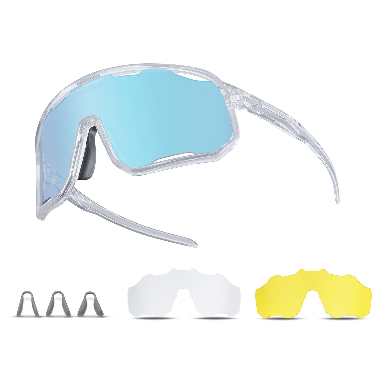 ROCKBROS Fahrradbrille Photochromatisch Sonnenbrille Outdoor MTB Rennrad Sportbrille, (1-St), für Damen und Herren Fahrradbrille