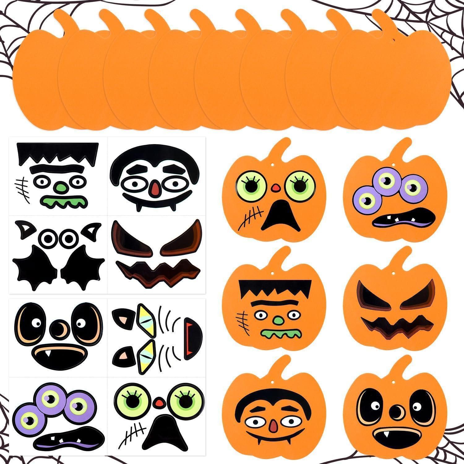 LuxusKollektion Kreativset Bastelset Halloween Kürbis Kinder Deko 8 Stück, (8-tlg)