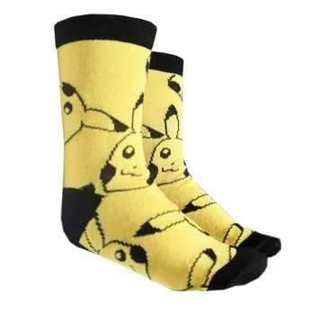 POKÉMON Langsocken Pokemon Pikachu Kinder Jungen lange Socken 3er Pack Gr. 23 bis 34