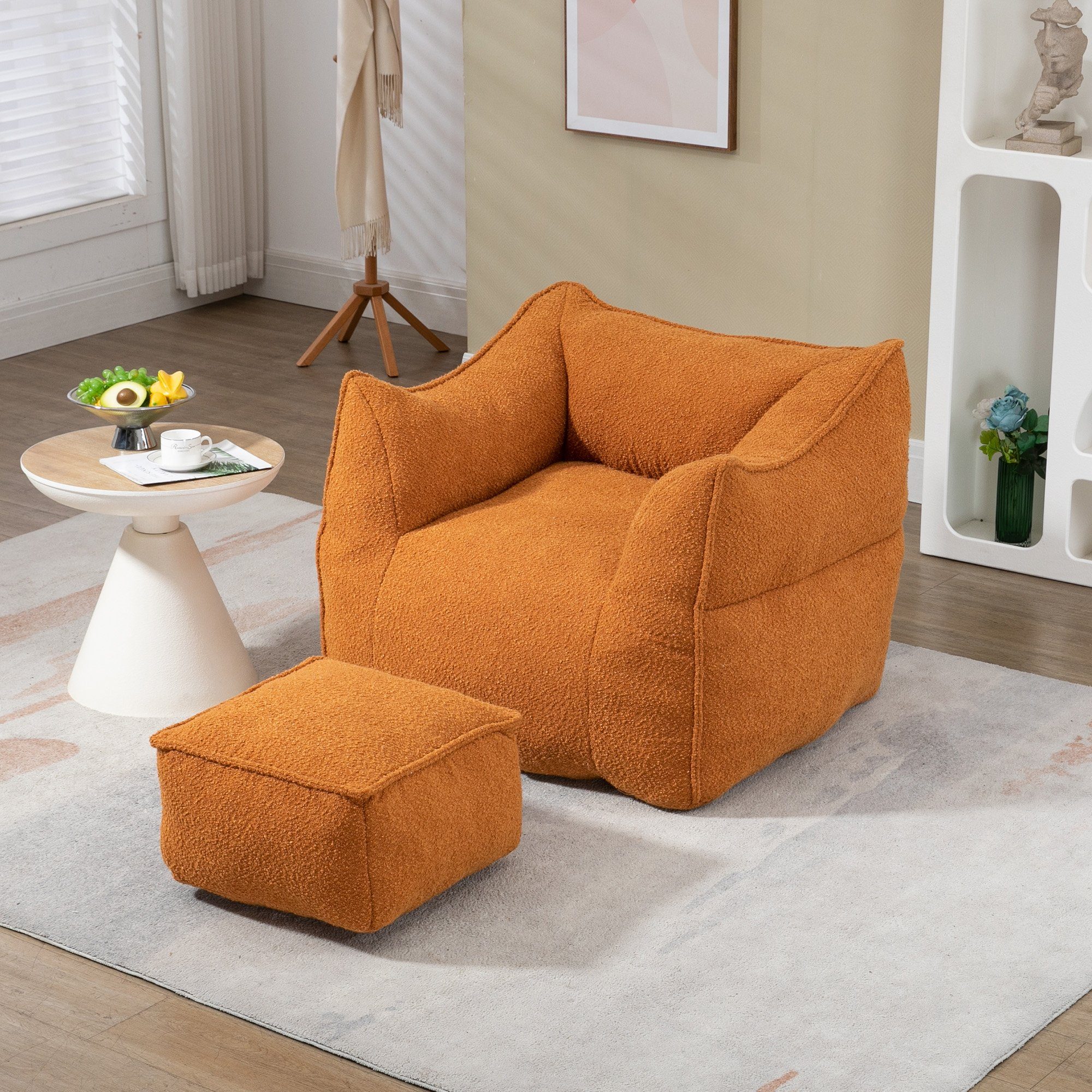 OKWISH Sitzsack Lazy Sofa/Fußhocker, Komfort-Schaukelstuhl mit hoher Rückenlehne (Couchsessel für Erwachsene und Kinder, für drinnen und draußen, 1 St)