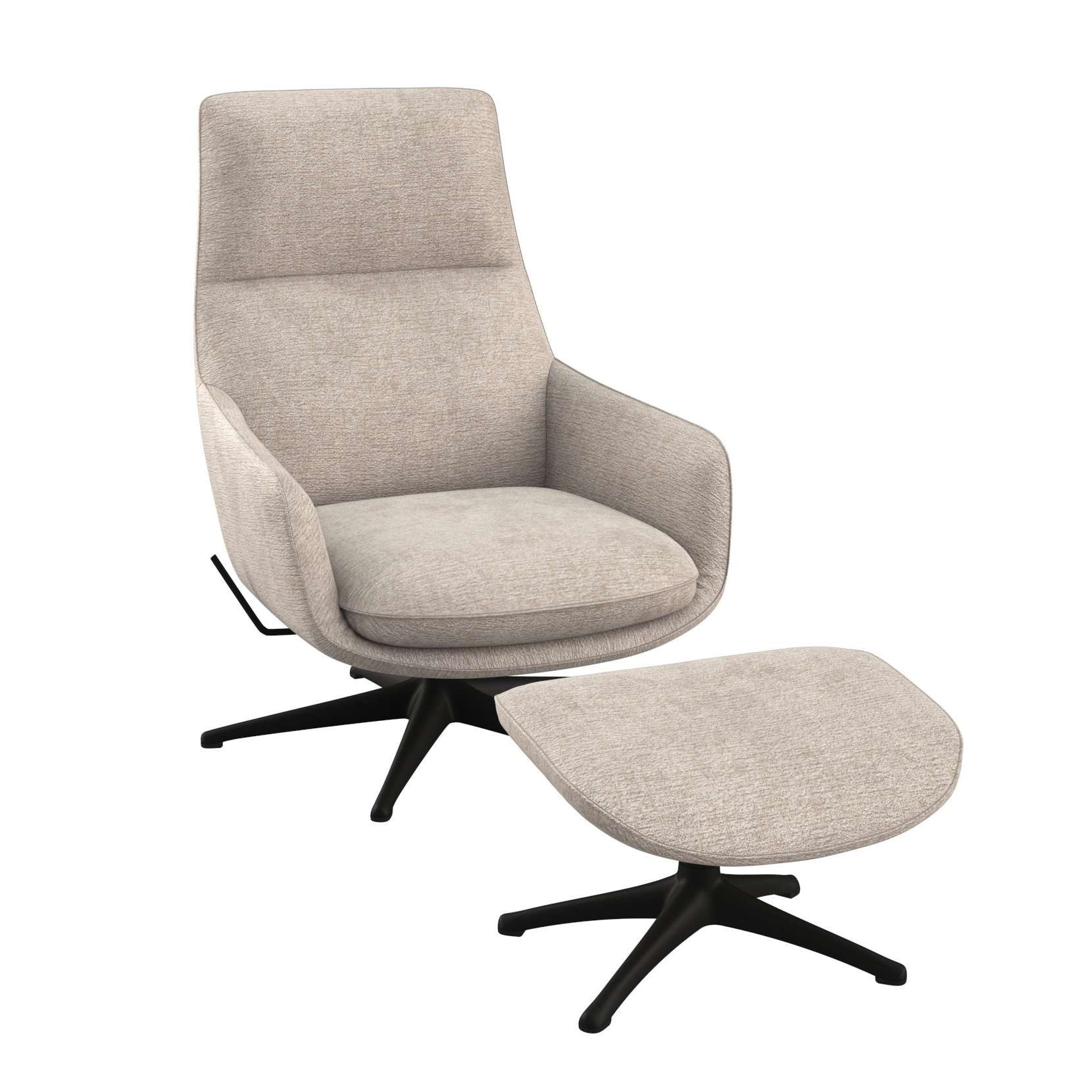 FLEXLUX Drehsessel Marinella, Relaxsessel, Entspannung mit Premium-Komfort, Liegefunktion, drehbar, Fuß schwarz