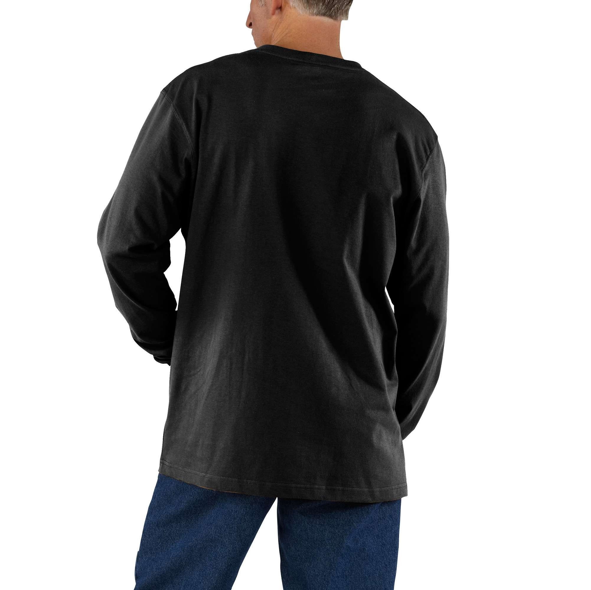 Long-Sleeve Loose T-Shirt Fit Carhartt Langarmshirt Heavyweight Carhartt black Herren Adult Langarmshirt Pocket