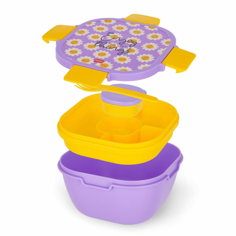 Legami Lunchbox Lunch Box Daisy, 1.7 L, Kunststoff, Snackbox