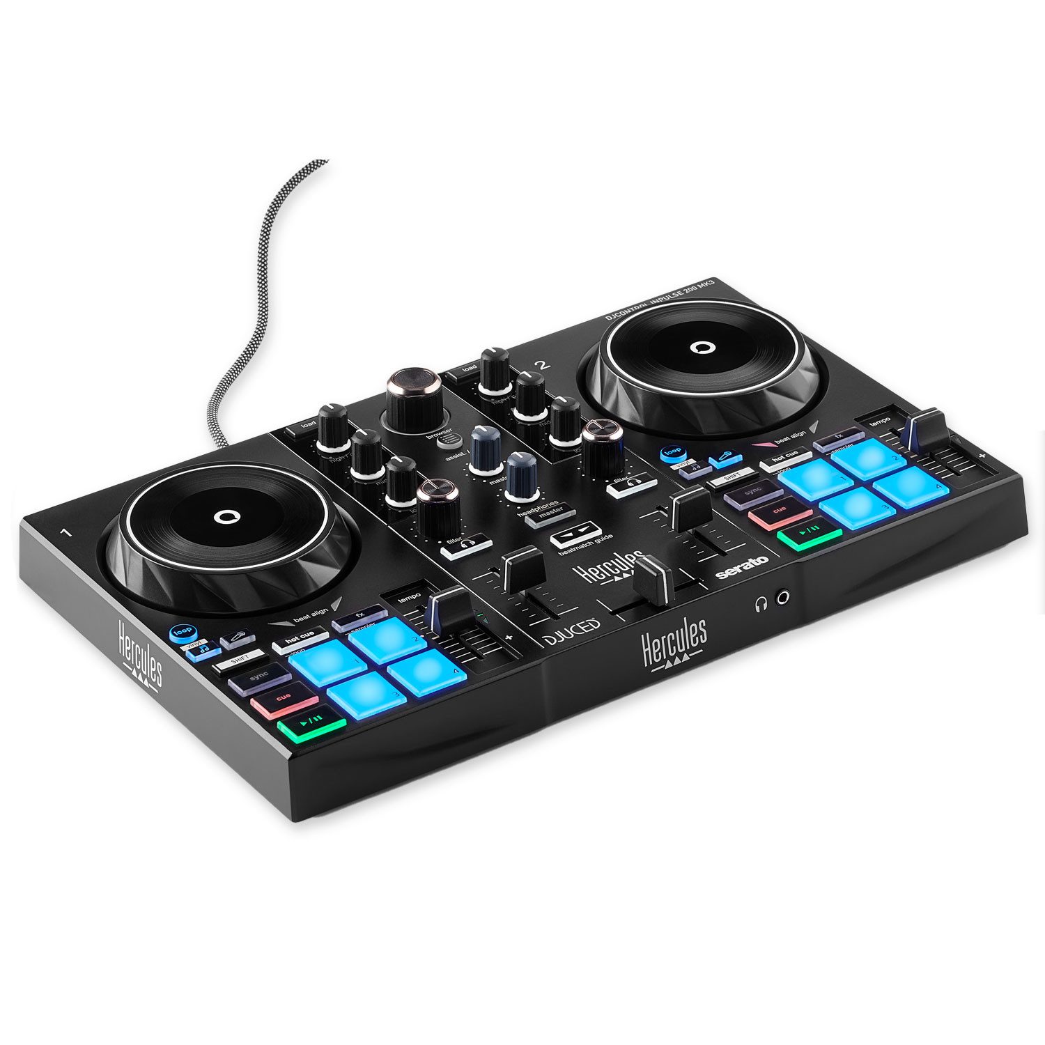HERCULES DJ Controller Hercules DJ Control Inpulse 200 MK3 DJ-Controller, (DJ-Controller mit USB-C Anschluss, 1-tlg), DJ-Controller mit USB-C Anschluss