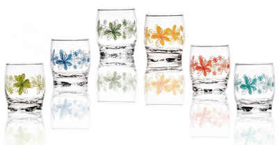 Sendez Gläser-Set »6 Trinkgläser 250ml Blumen-Aufdruck Wassergläser Saftgläser Whiskygläser Gläser«, Glas