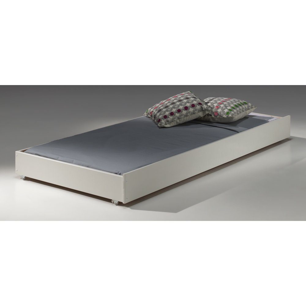 Lomadox Bettschubkasten PINOO-12, weiß lackiert 196/19/94 cm