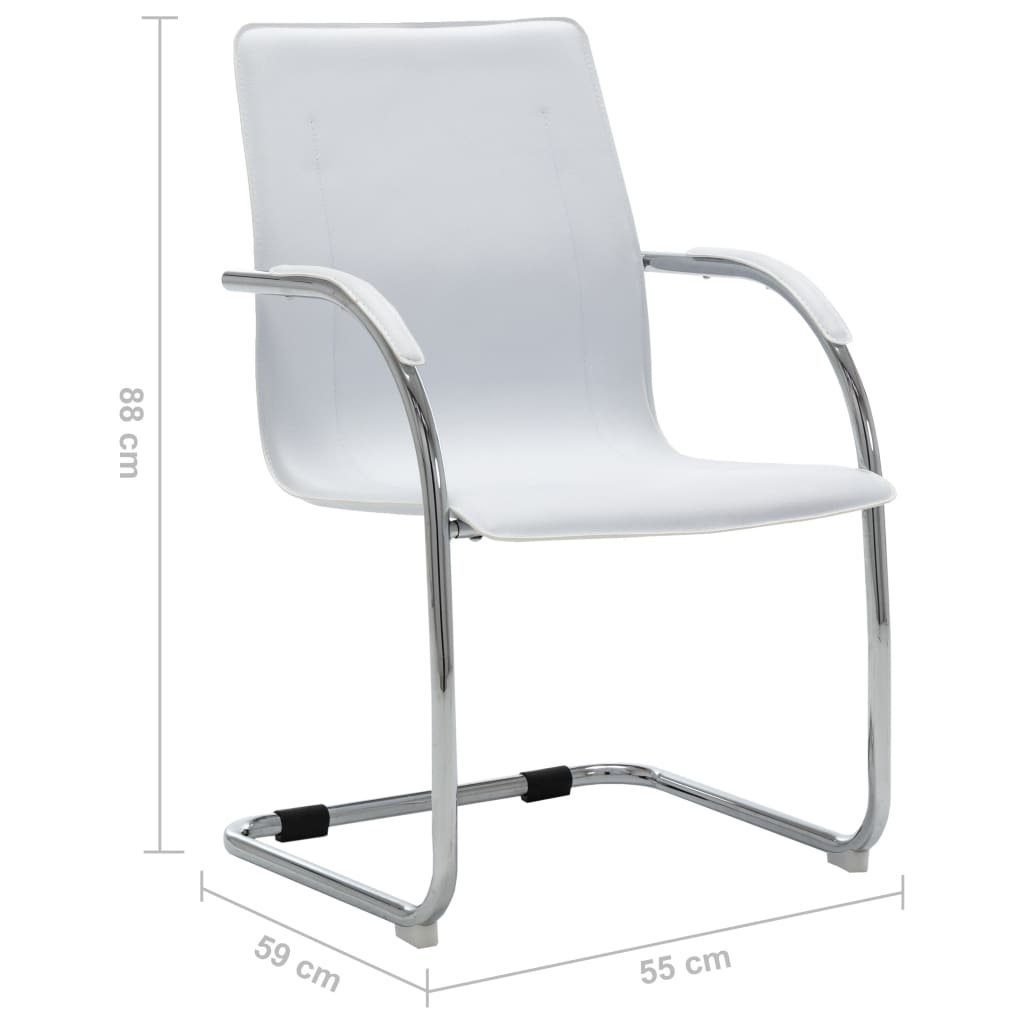 Bürostuhl in möbelando 55x88x59 Aindling aus Kunstleder cm), Weiß (B/H/T: