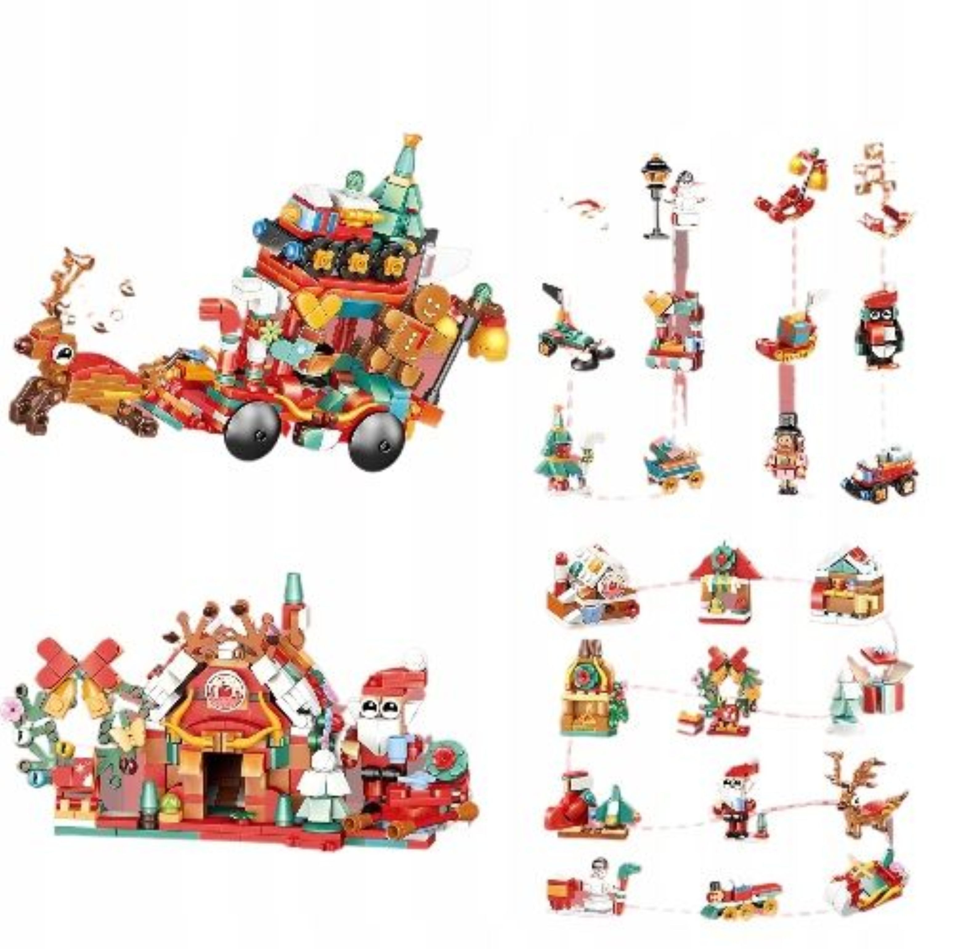 Festivalartikel Adventskalender Adventskalender Kinder 24 Teile Bausteine Weihnachten Geschenk (1-tlg)