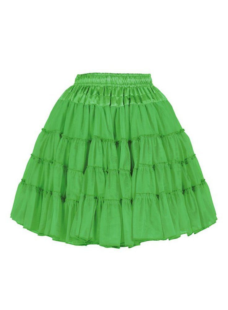 thetru Kostüm Petticoat grün Tutu Rock Karneval Faschingskostüm, Mittellanger Unterrock in zwei Lagen und vier Stufen
