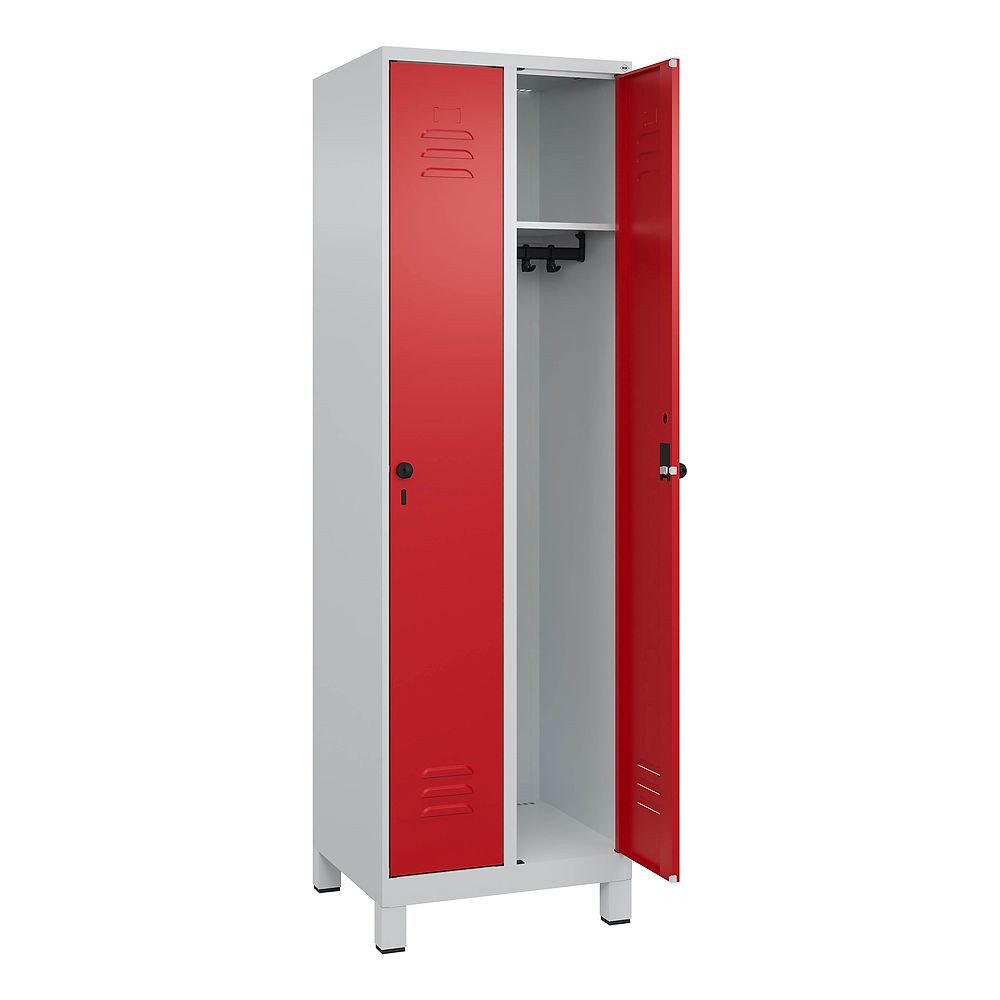 C+P Garderobenschrank Garderobenschrank Classic Plus, Abteilbreite 30 cm, mit Füßen Fußteile verzinkt, erhöhter Korrosionsschutz