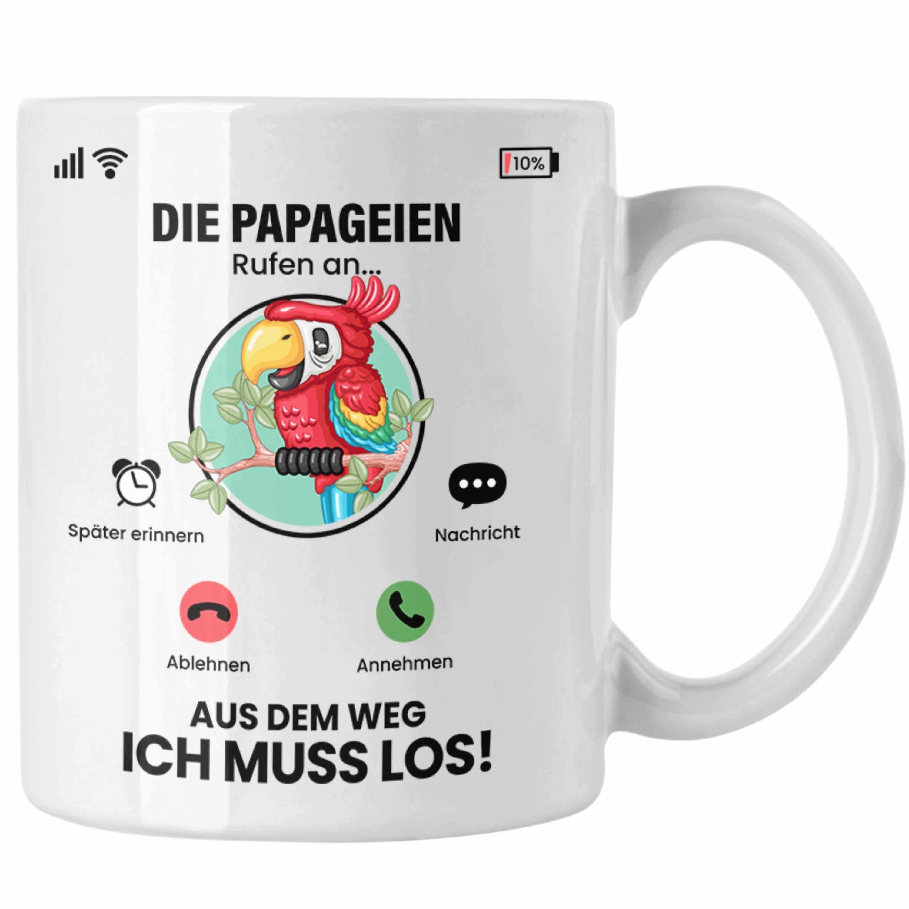 Trendation Tasse Die Papageien Rufen An Tasse Geschenk für Papageien Züchter Besitzer G Weiss