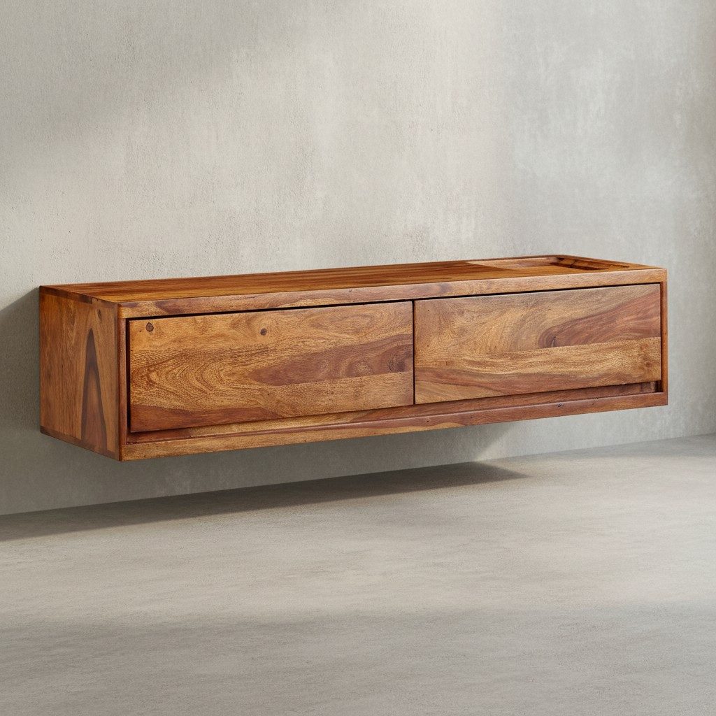 KADIMA DESIGN Lowboard Lowboard Hängend Massivholz 108x25x34 cm TV-Schrank günstig online kaufen