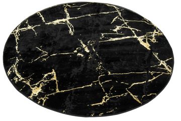 Teppich Teppich modern Wohnzimmerteppich Marmor Optik schwarz gold, Carpetia, rechteckig, Höhe: 12 mm