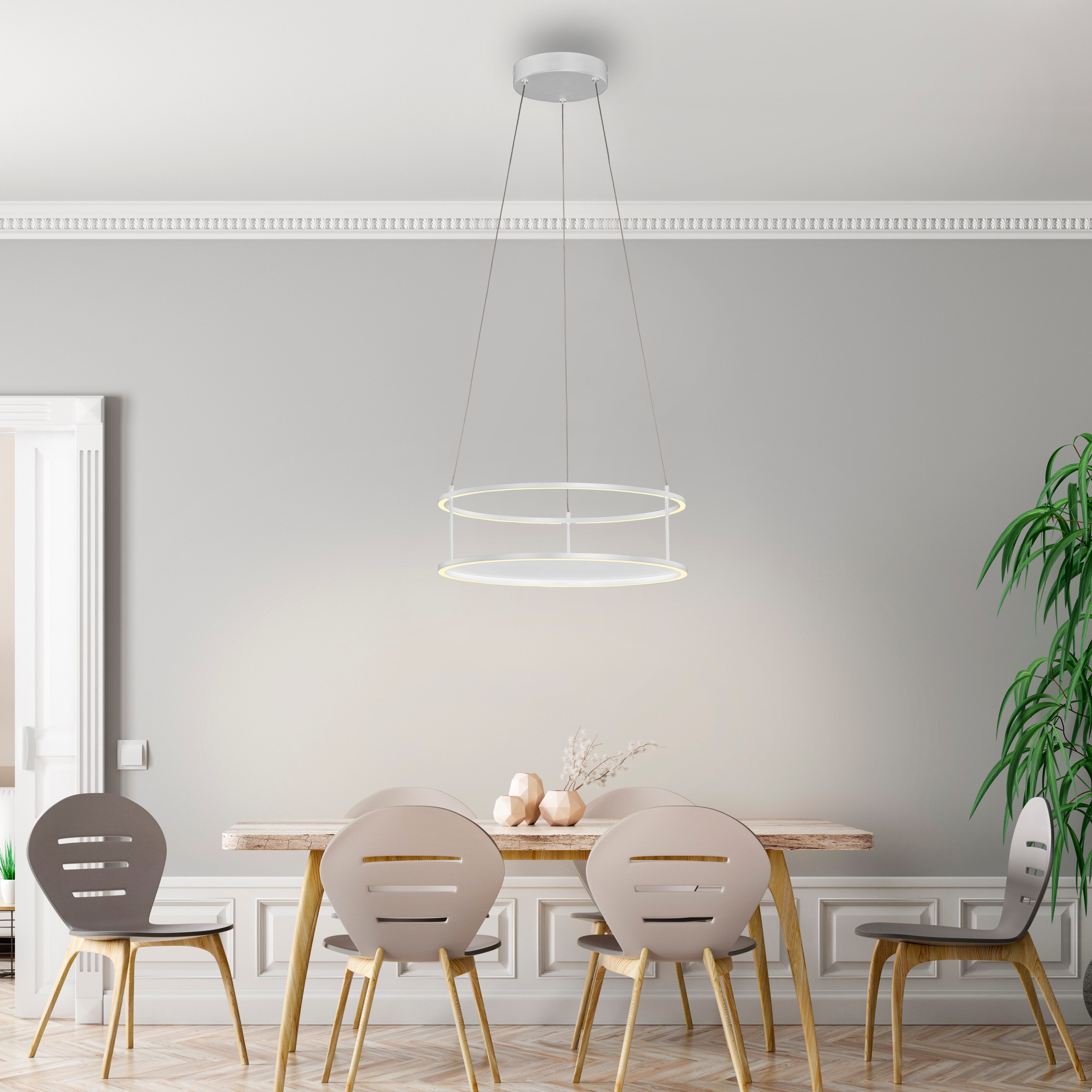 Paul Neuhaus LED Pendelleuchte CONNI, Memoryfunktion, getrennt schaltbar, LED fest integriert, Warmweiß, Touchdimmer, separat schaltbar, Memoryfunktion, Deko-Ablagefläche