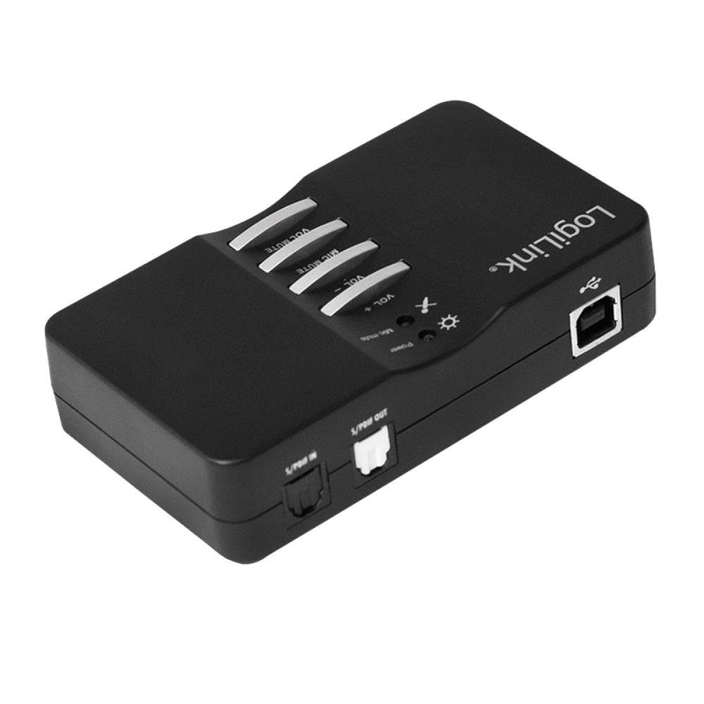 LogiLink USB Sound Box 7.1 8-Kanal USB-Soundkarte, Externer Soundprozessor, Computer Soundkarte mit Kopfhörer Anschluss