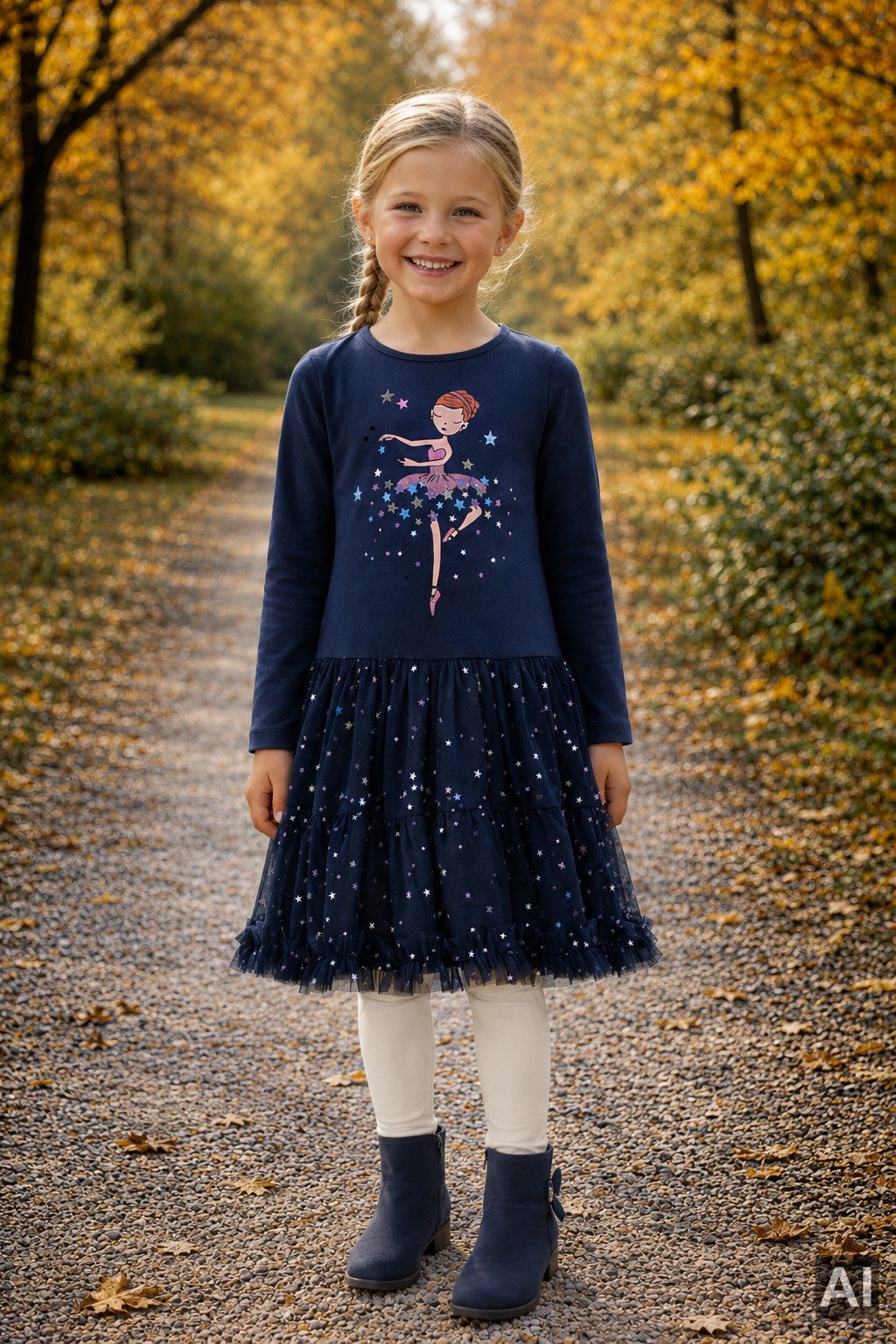 happy girls Jerseykleid Baumwolle mit Stretch, Tüllrock, Glitzerdetails – Bild 4 von 5