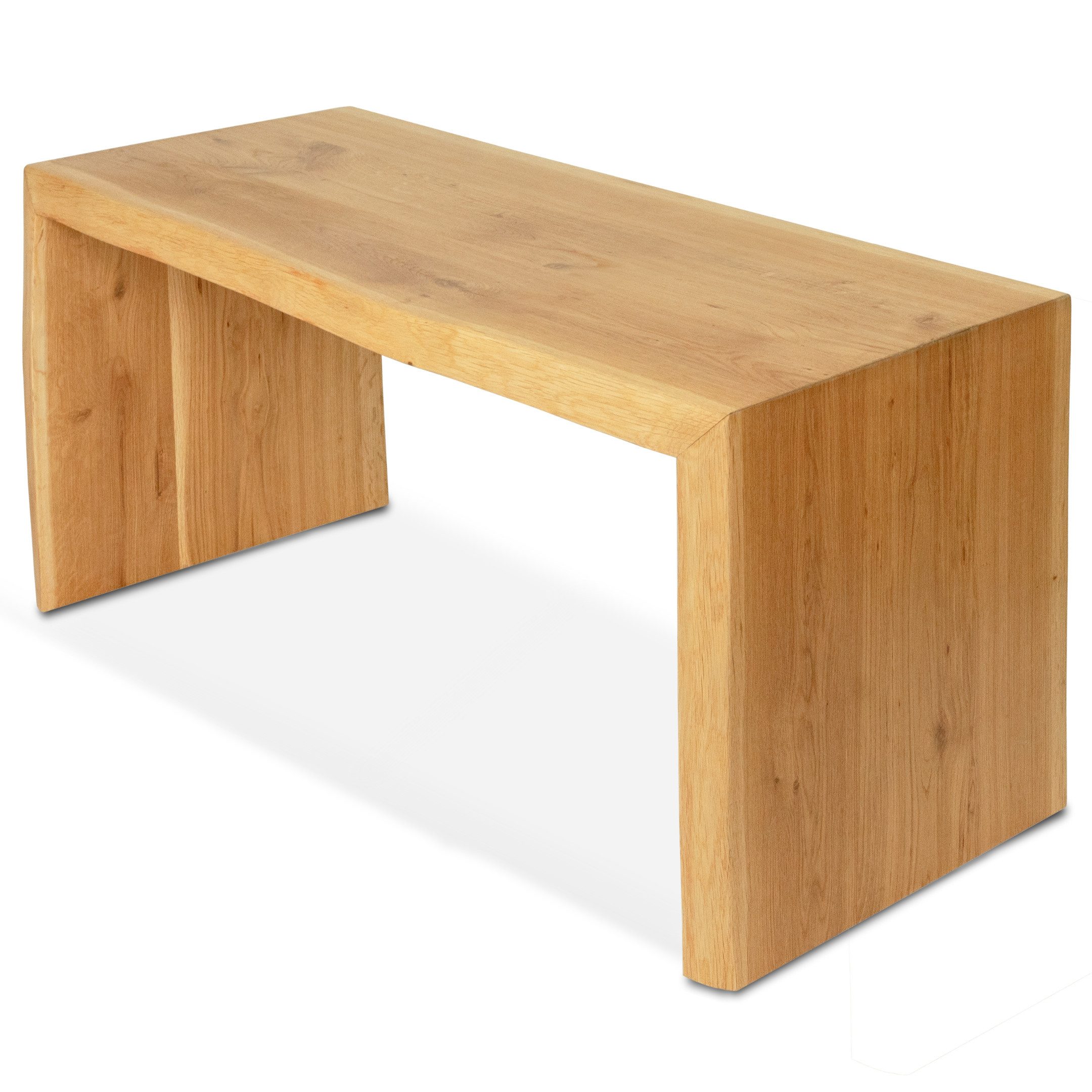holz4home® Sitzbank Massivholzbank Eiche mit Baumkante I Echtholz Holzbank ohne Lehne, Minimalistisches Design