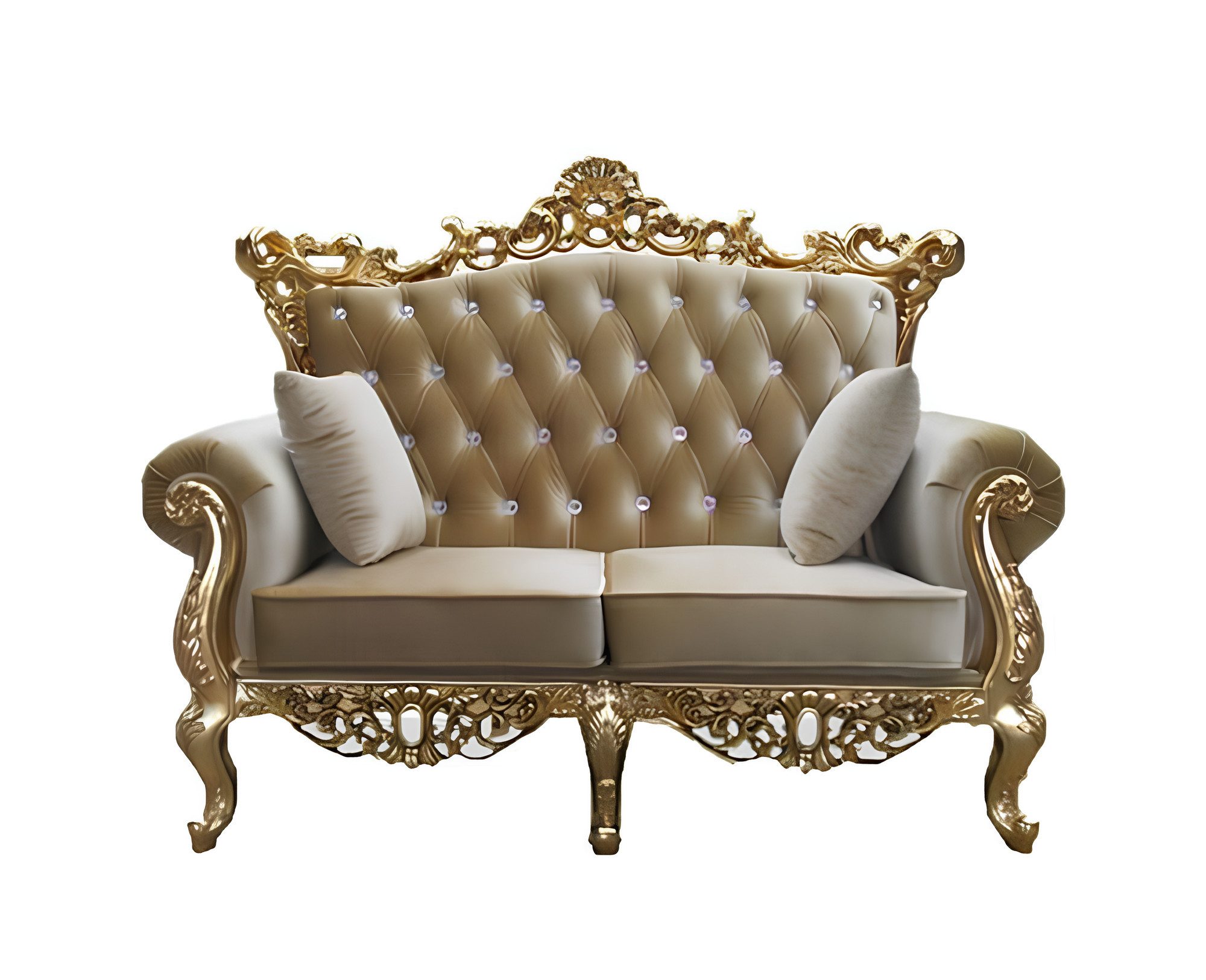 Xlmoebel Chesterfield-Sofa Zweisitzer Sofa im Chesterfield-Stil mit Samtbezug in Royalblau, 1 Teile, Hergestellt in Europa