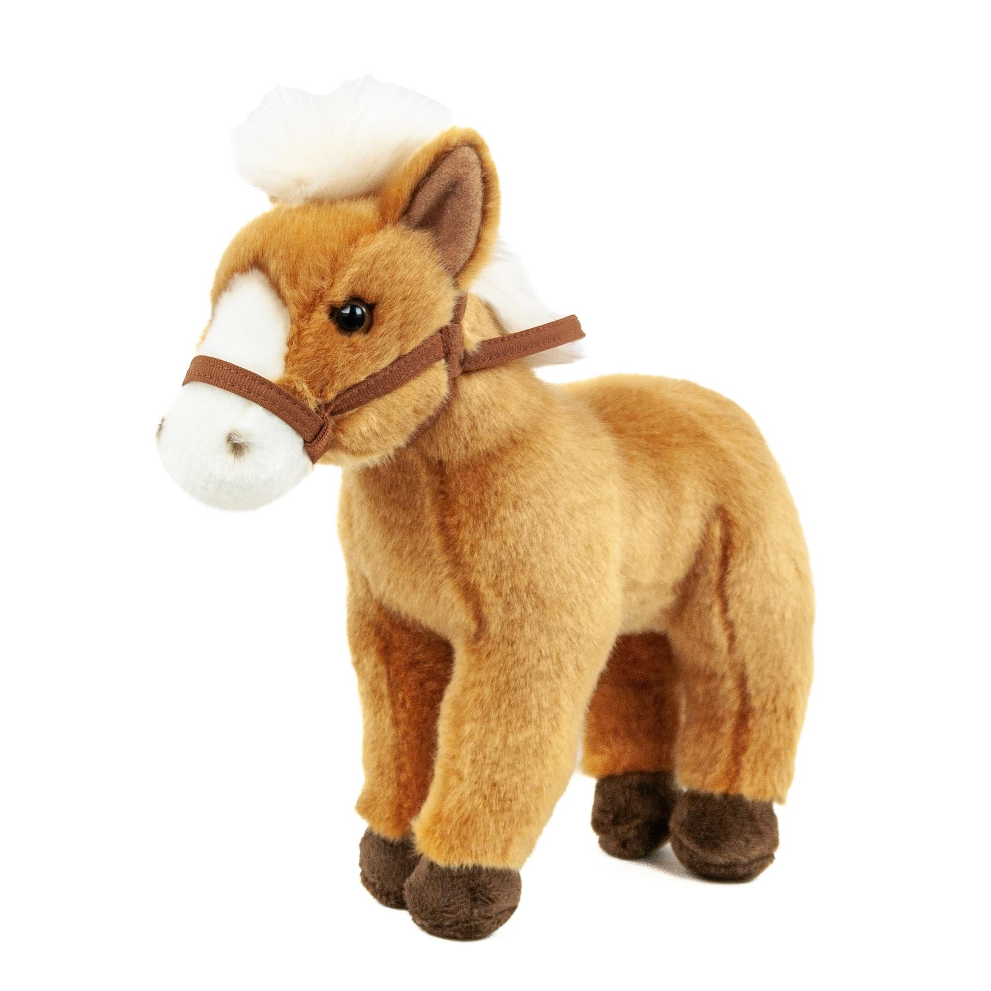 Teddys Rothenburg Kuscheltier Kuscheltier Pferd braun/weiß 30 cm mit Halfter und Zügel Plüschpferd (Stoffhunde Plüschhund, Terrier Plüschtiere Stofftiere)