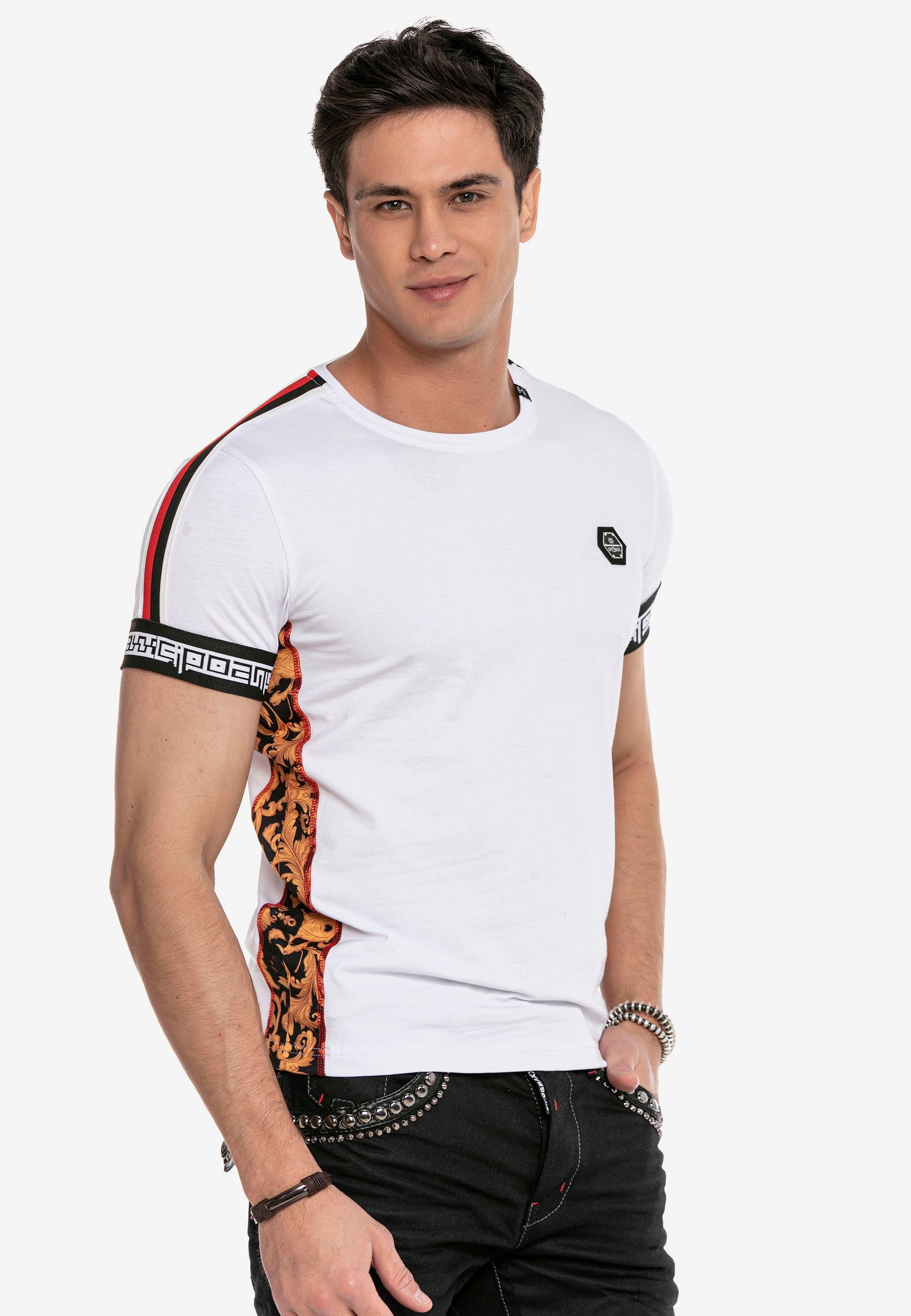 Cipo & Baxx T-Shirt im weiß sportlichen Design