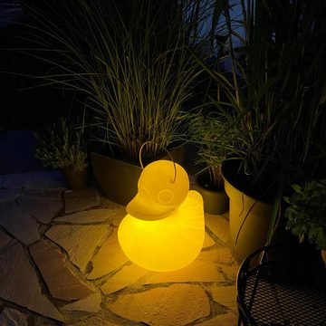 Licht-Trend Dekolicht Schwimmfähige Akku-LED-Lampe Duck-Duck XL Gelb Weiß